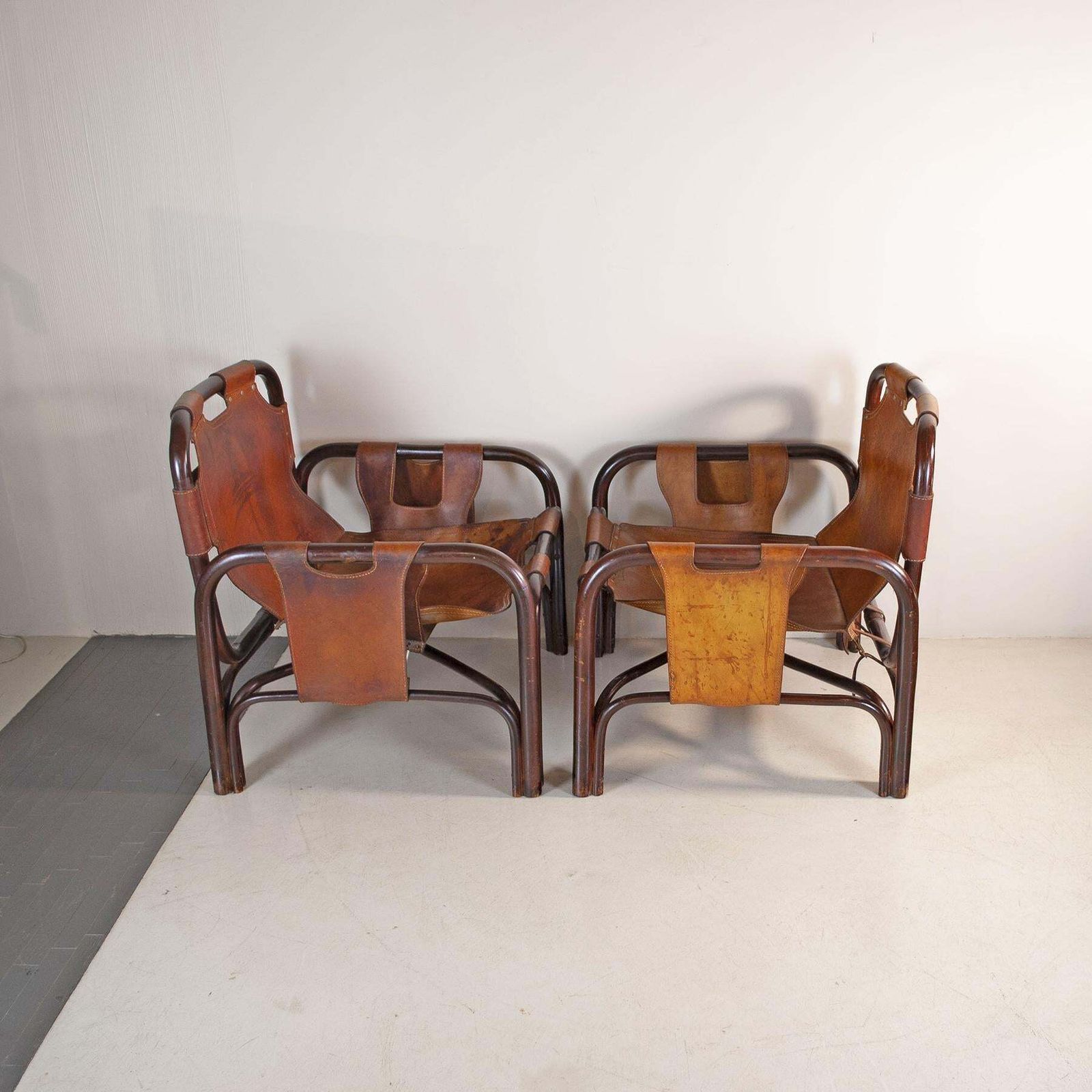 Tito Agnoli Set Of Two Bamboo Cane Armchairs 1960s photo buy