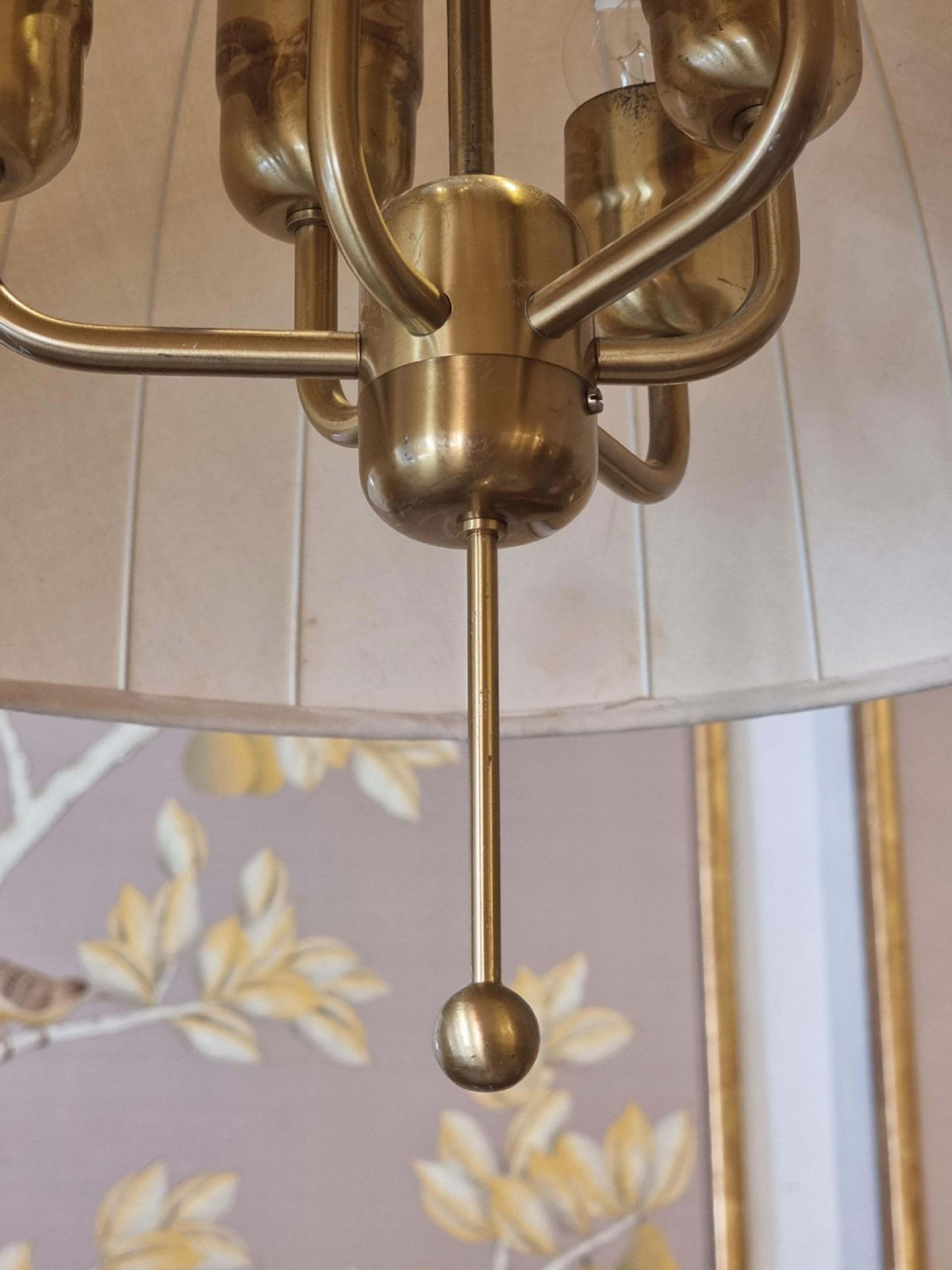 photo furniture Hans Agne Jakobsson, Brass Pendant Model “T549/6 Carolin", Scandinavian Modern