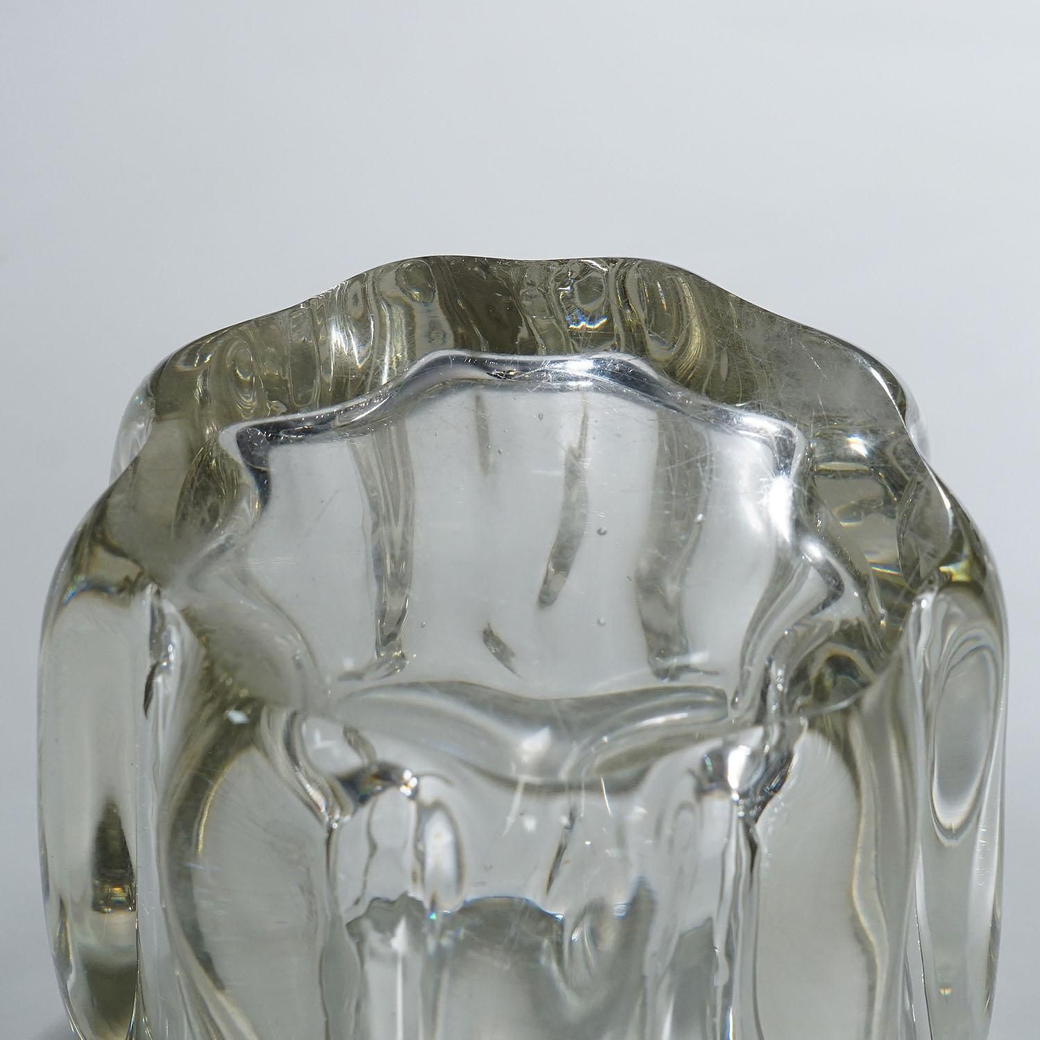 Stump Of A Tree Art Glass Bowl By Tapio Wirkkala For Iittala 1951 photo vinterior