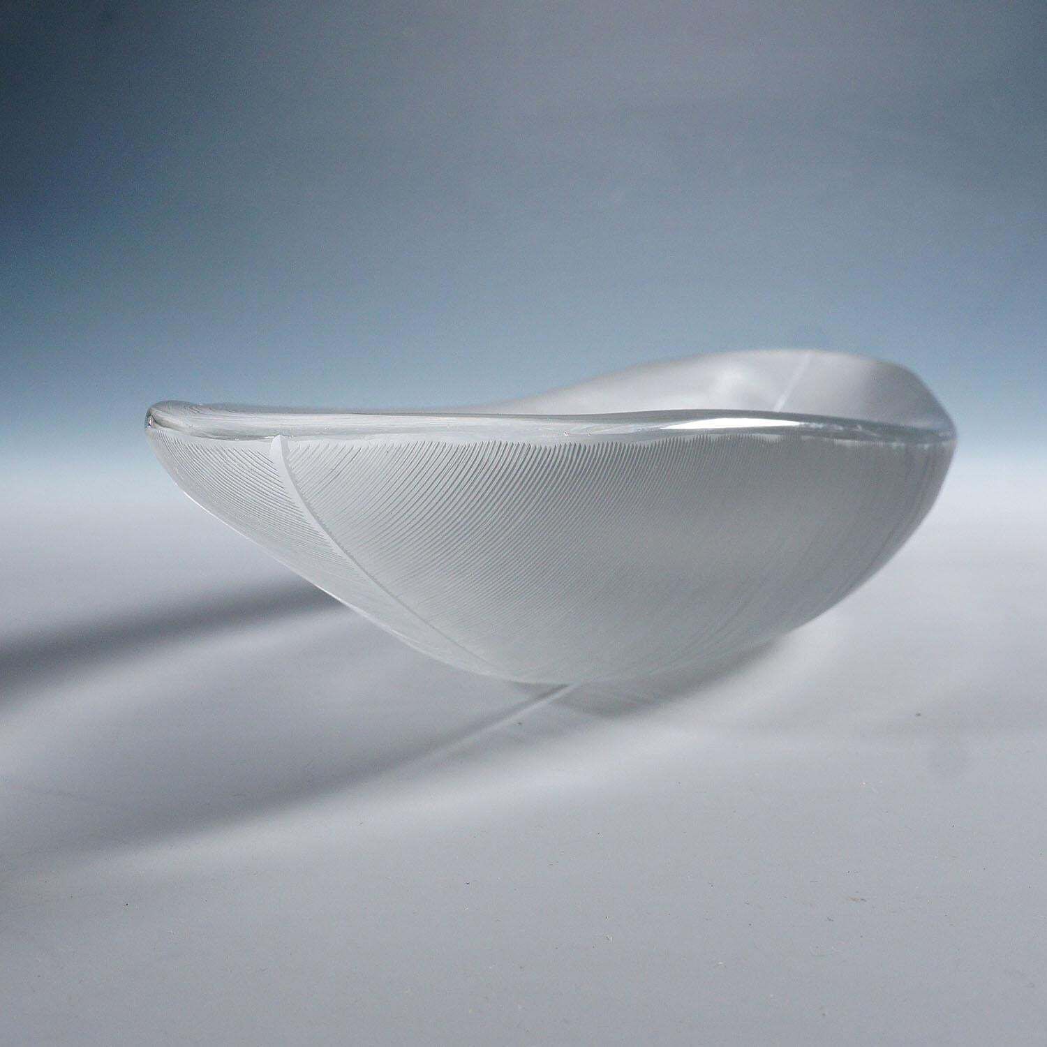Large Vintage Art Glass Bowl 'Sulka' By Tapio Wirkkala For Iittala 1950s photo 3048.0