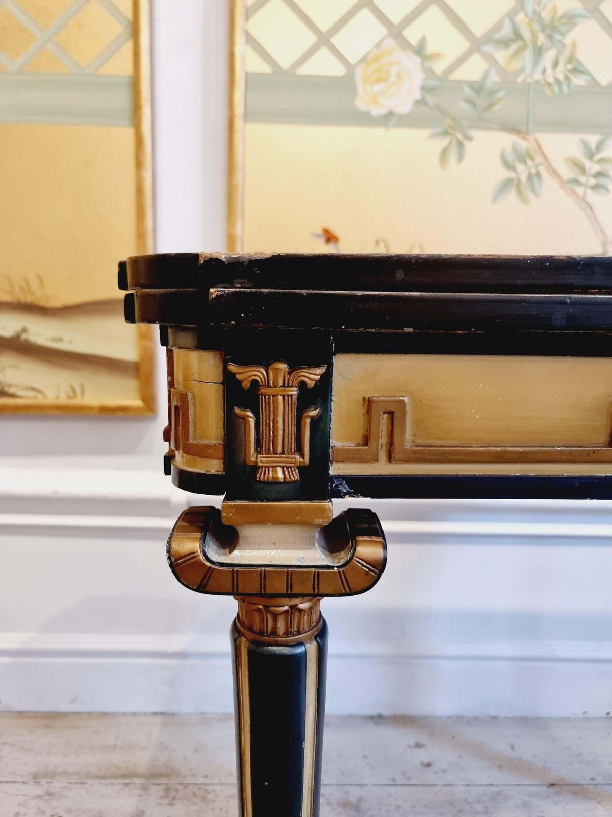 Swedish Grace, Game Table With Decor Of Meander In Relief, 1920/30s. photo furniture