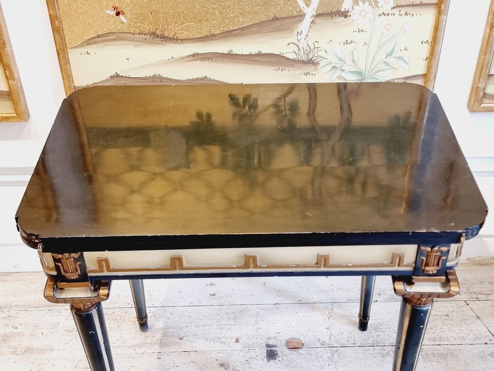photo for sale Swedish Grace, Game Table With Decor Of Meander In Relief, 1920/30s.