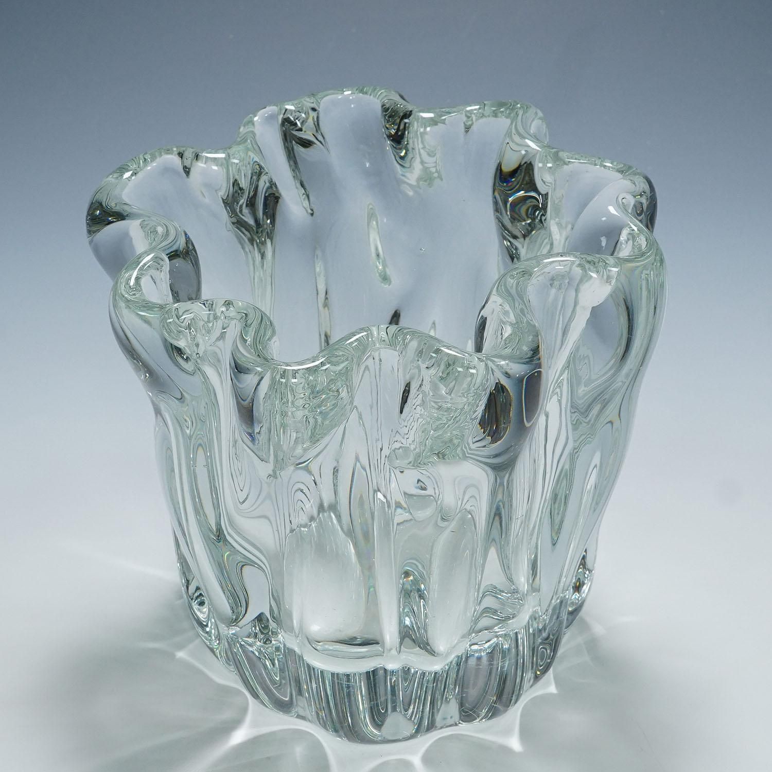Massive Stump Of A Tree Art Glass Bowl By Tapio Wirkkala For Iittala 1951 photo Home Decor