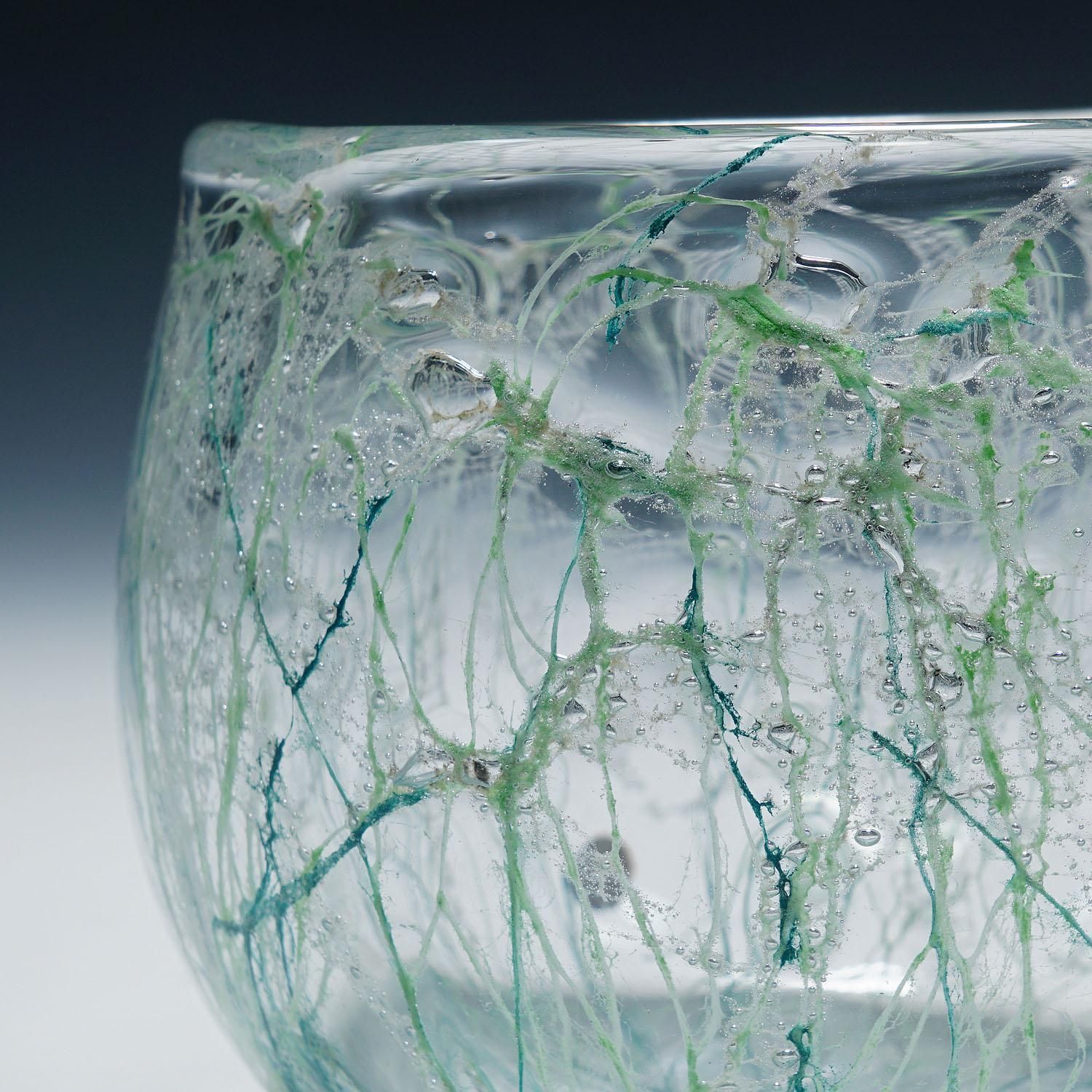Artglass Bowl Sjogras By Goran Stroemgren For Art Glassworks Urshult Sweden photo 223.0