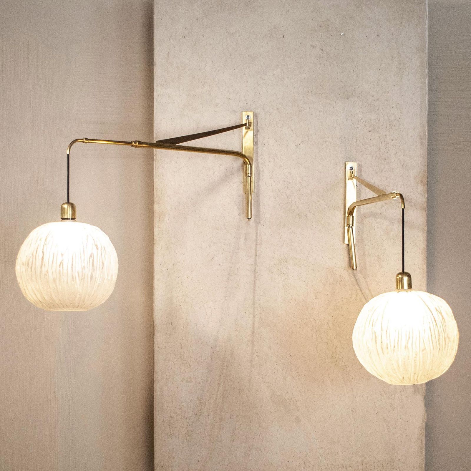 Italian Midcentury Wall Lights In Brass Mid Fifties ( Tommaso Barbi ) photo Lighting