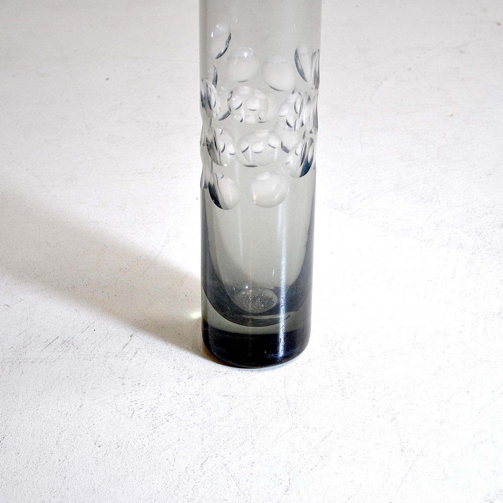 Cylinder Vase In Heavy Smoked Glass From The 1960s photo vinterior
