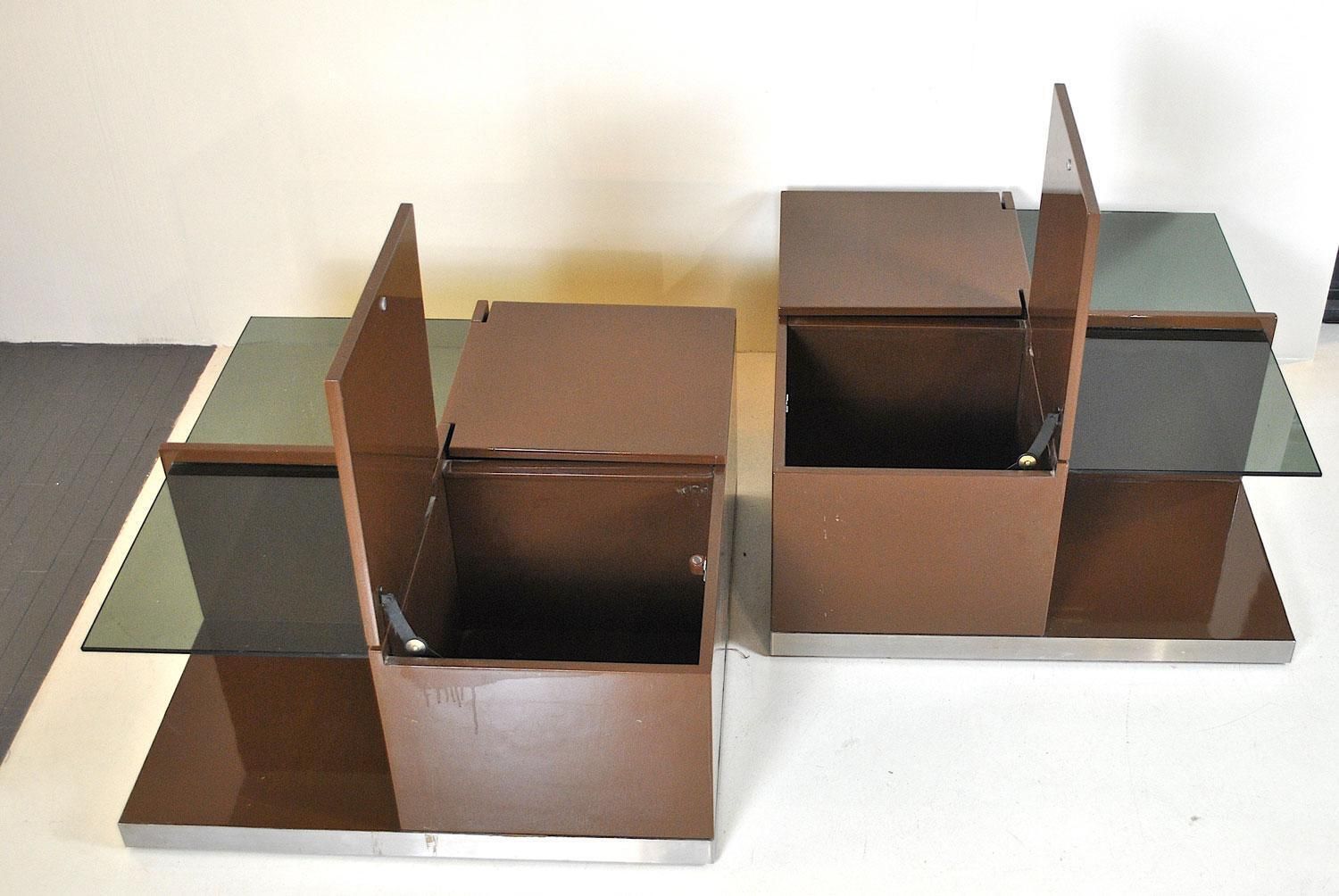 Italian Midcentury Coffee Table Dry Bar, 1970s photo vintage