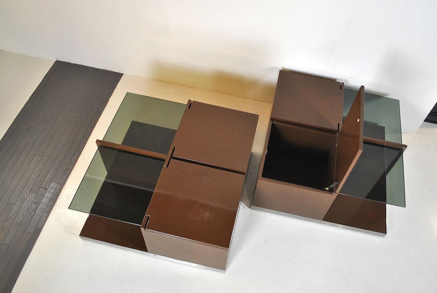 878.0 Italian Midcentury Coffee Table Dry Bar, 1970s photo