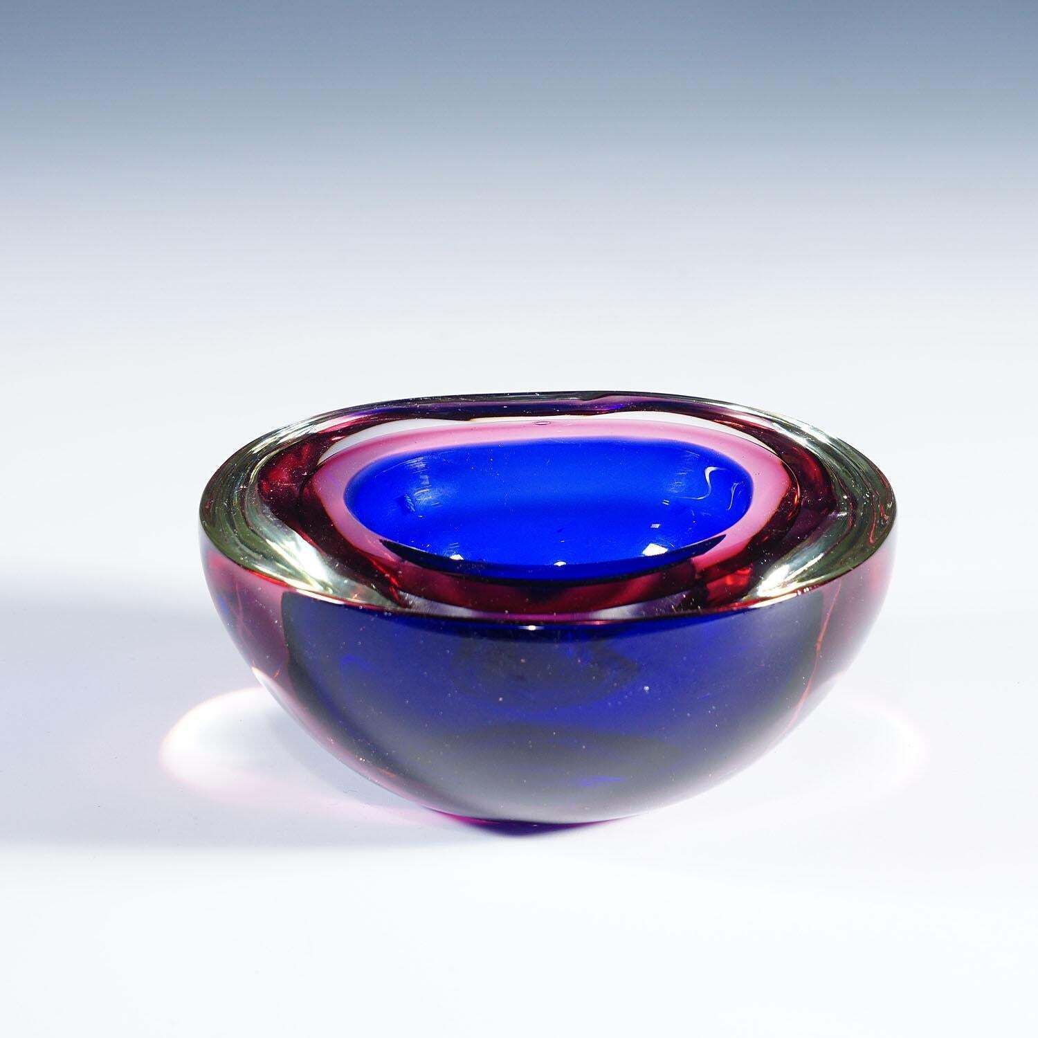 Archimede Seguso Geode Bowl In Pink And Blue, Murano Italy Ca. 1960s photo furniture
