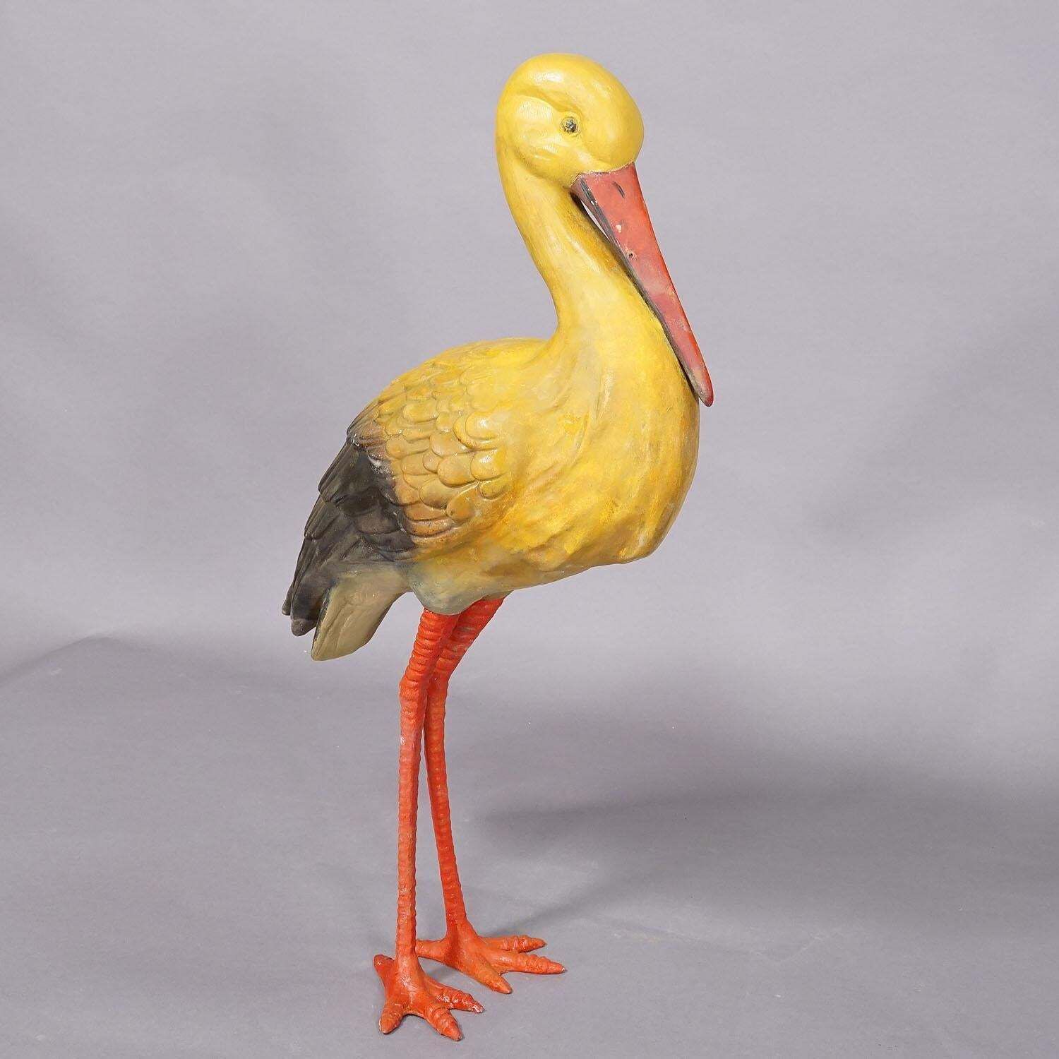 Rare Terracotta Stork For Garden Decoration, Germany Ca. 1950s photo for sale