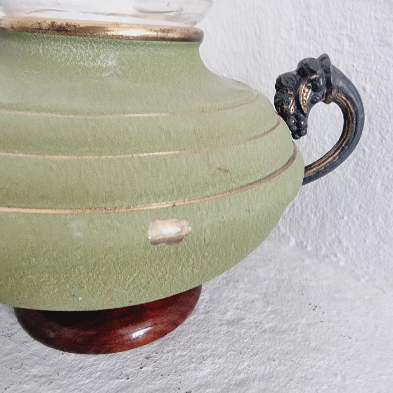 Vase In Metal, Wood And Engraved Glass. Swedish Grace, 1930s photo 488.0
