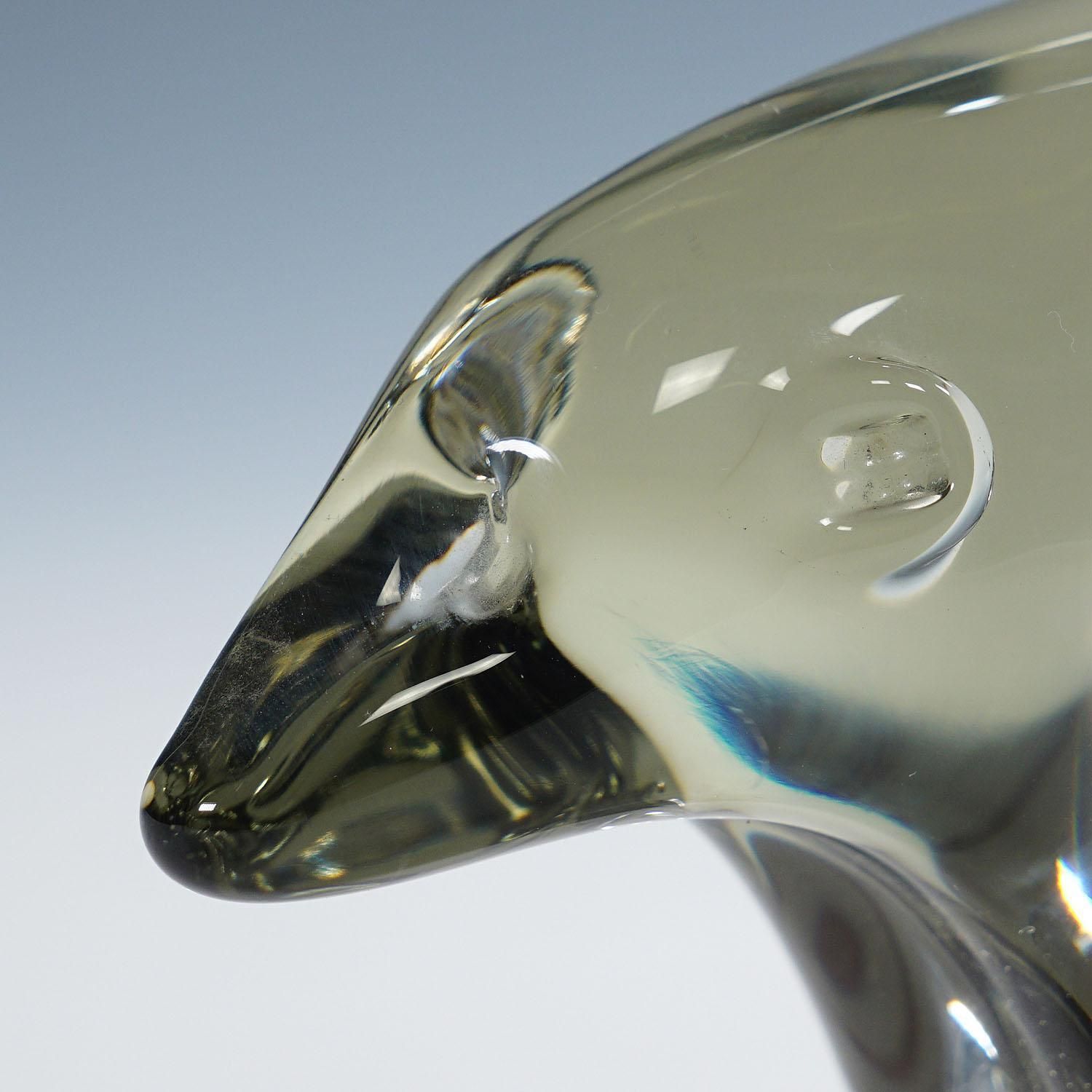 Glass Sculpture Of An Ice Bear Designed By Livio Seguso Ca. 1970s photo Art