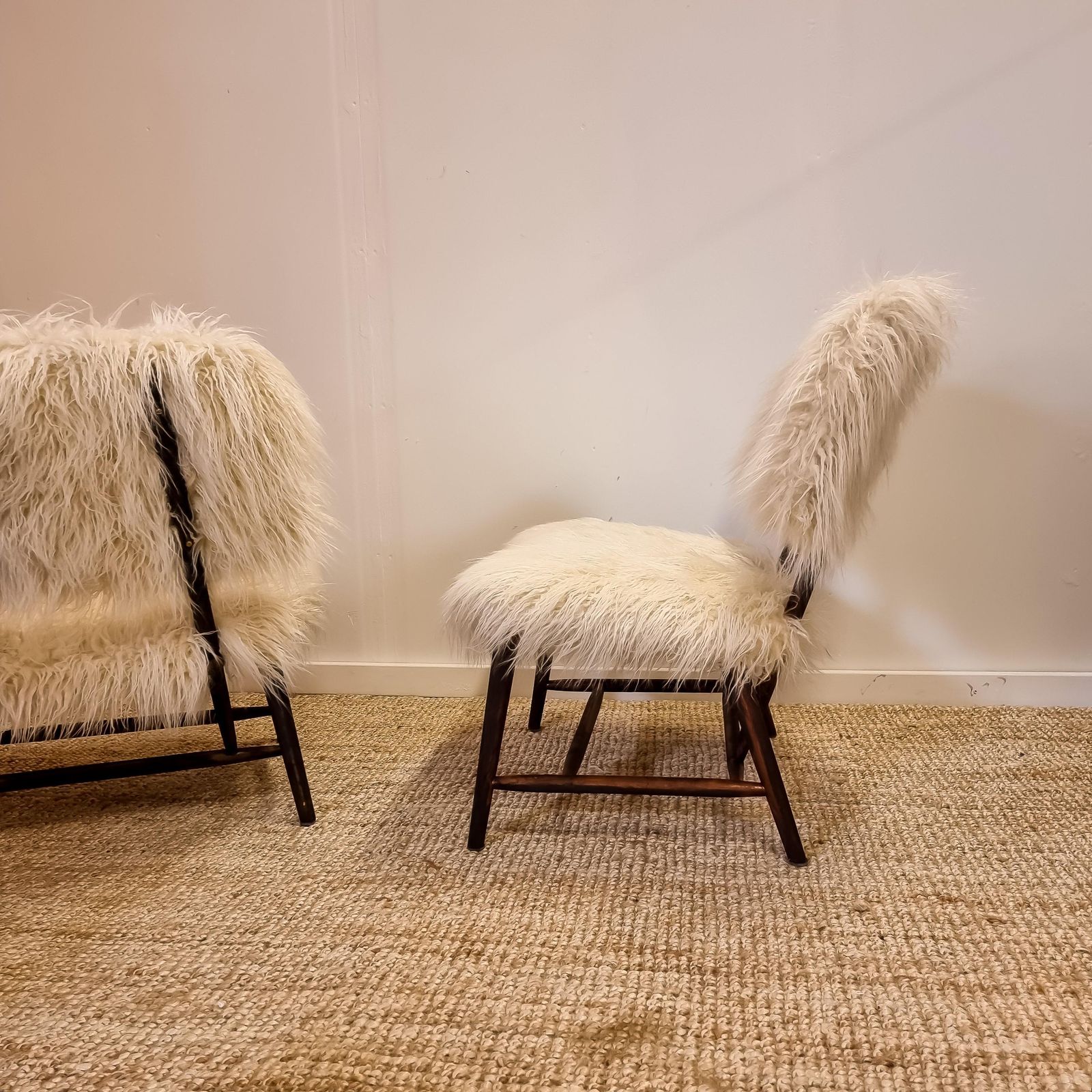 Alf Svensson, A Pair Of Classic Swedish Modern Chairs "Teve", Pierre Frey Fabric photo vinterior