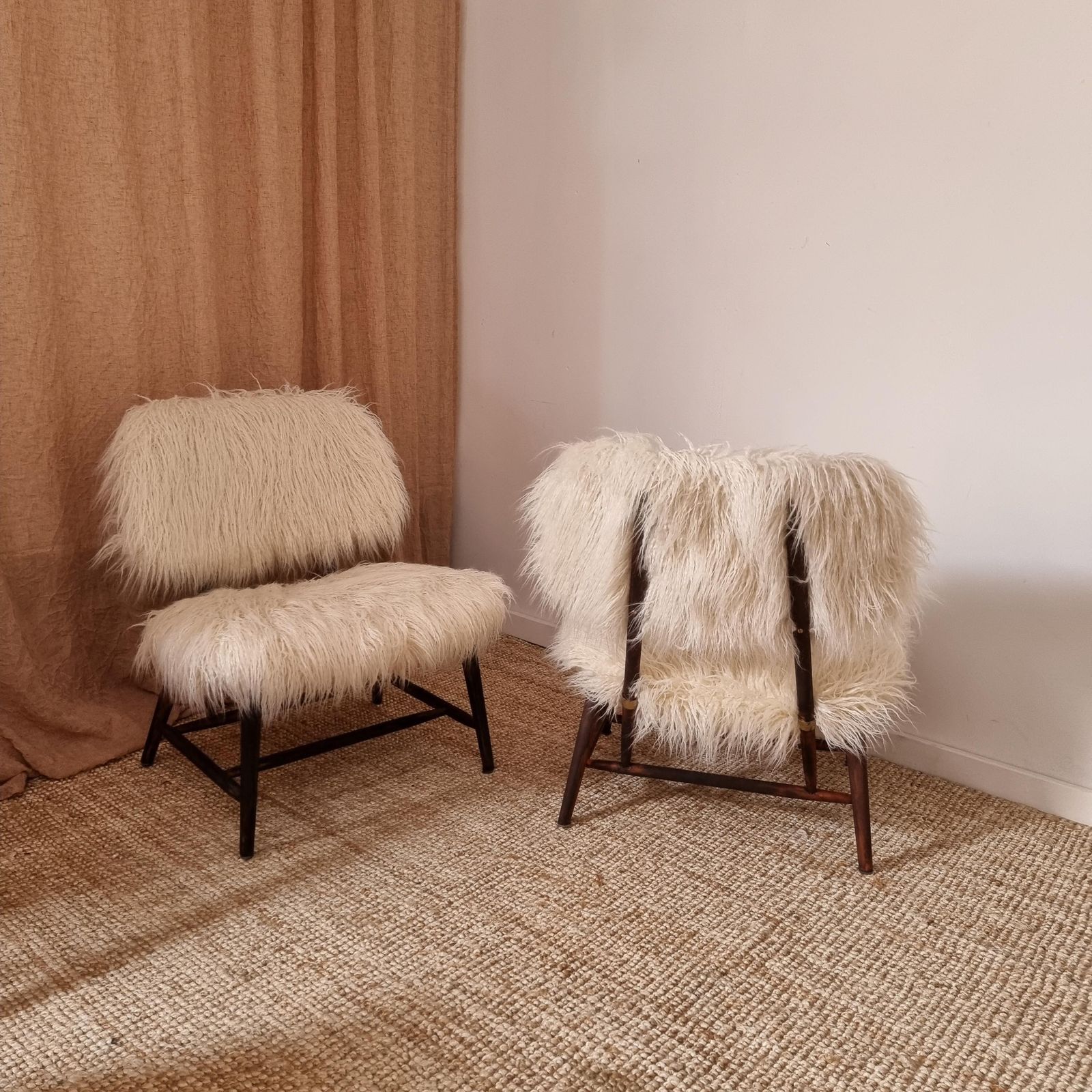 Furniture Alf Svensson, A Pair Of Classic Swedish Modern Chairs "Teve", Pierre Frey Fabric photo