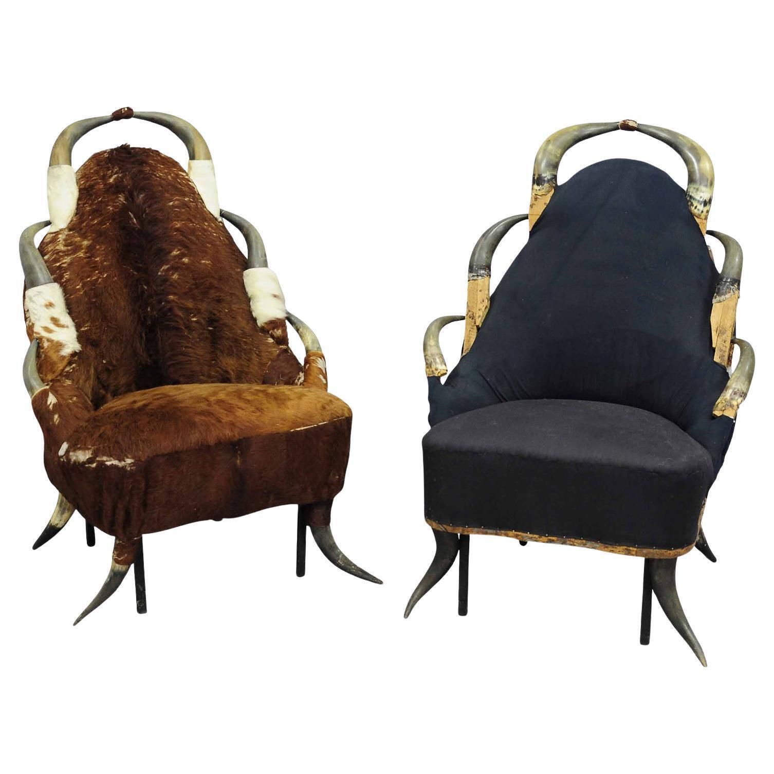 Great Antique Horn Chairs, Austria Ca. 1870