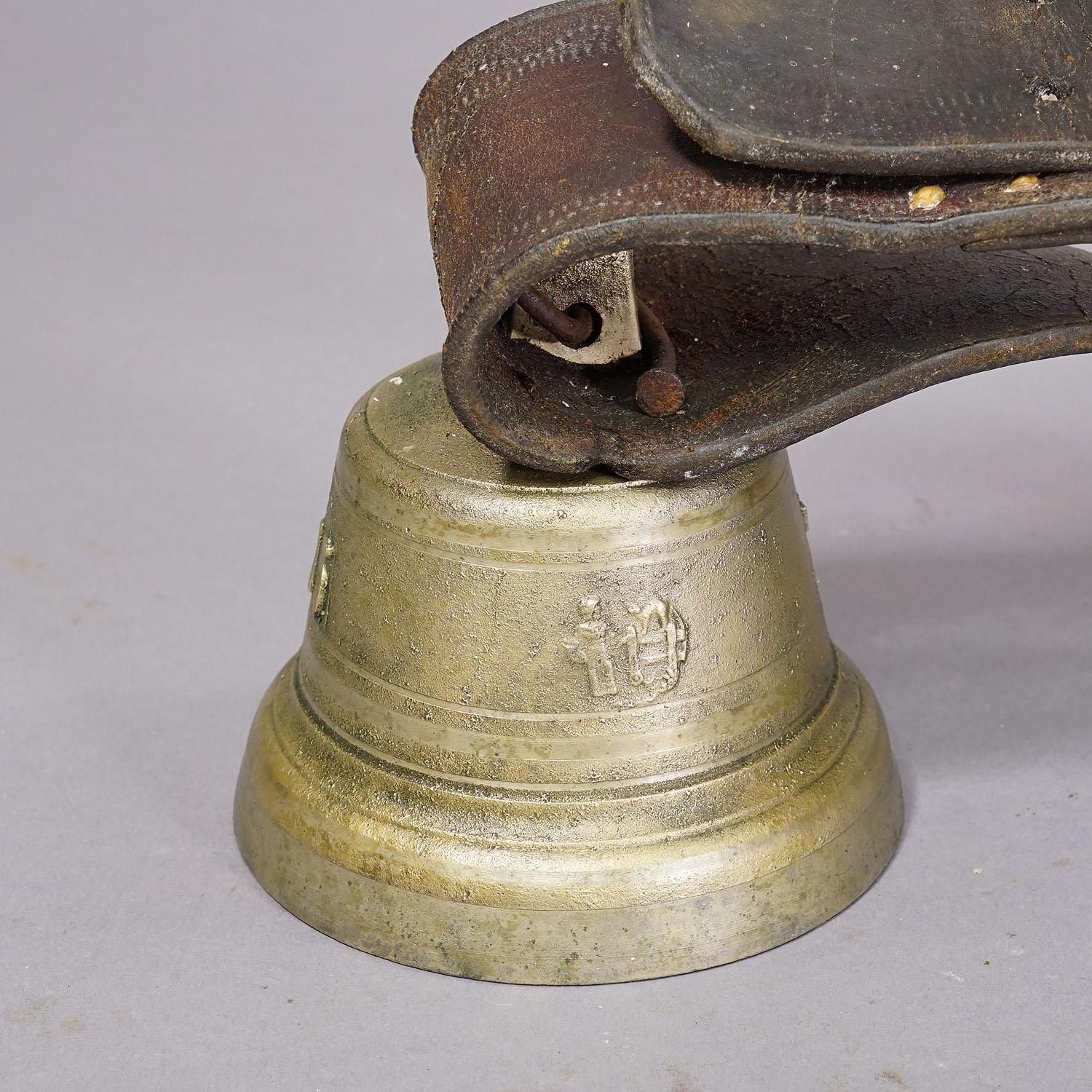 Antique Swiss Casted Bronze Cattle Bell Ca. 1900s photo 395.0