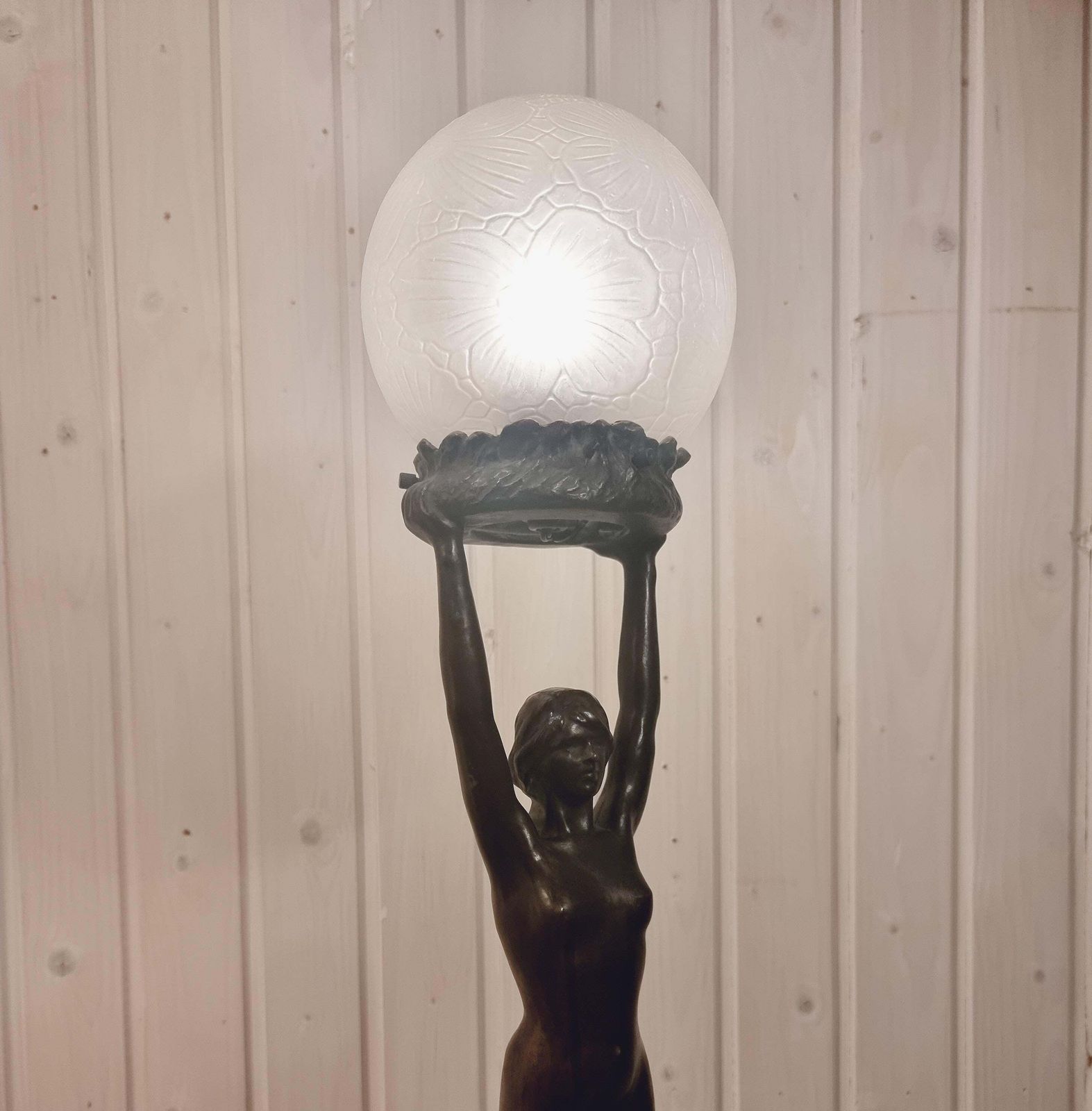 Table Lamp In Bronze, Gerda Sprinchorn For Herman Bergman Stockholm, Art Nouveau photo 8336.0