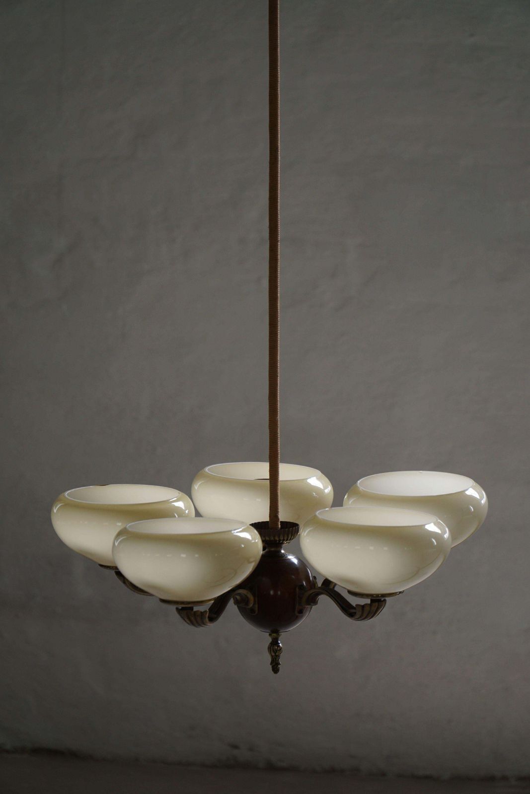 5 Arm Chandelier By Paavo Tynell, Model 1386/5 For Taito, Finland, 1930s photo furniture