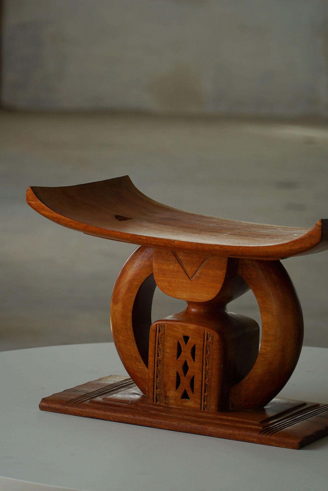Furniture West African Ashanti Stool In Carved Hardwood, 20th Century photo