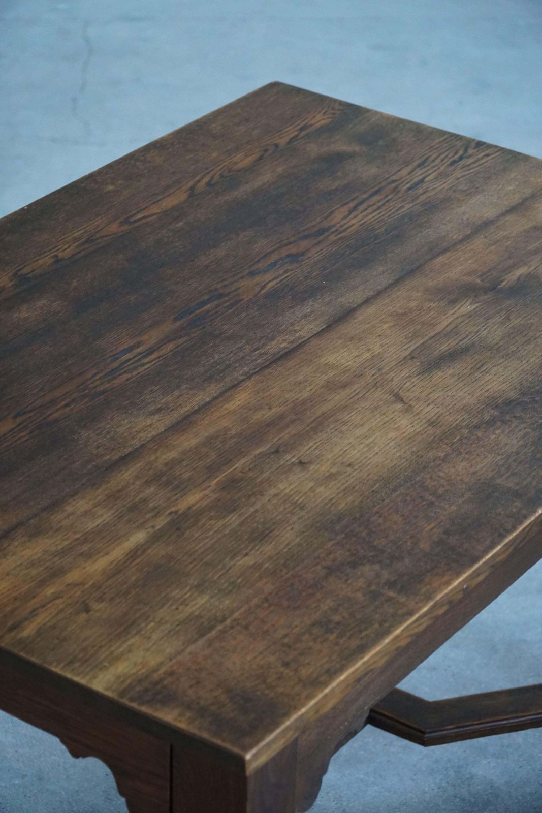 photo for sale Danish Baroque Inspired Oak Desk / Dining Table With Barley Twist Legs, 1900s