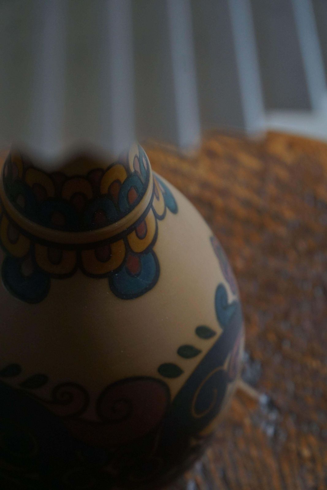 photo furniture Colorful Art Nouveau Table Lamp In Terracotta By L. Hjorth, Bornholm, 1930s