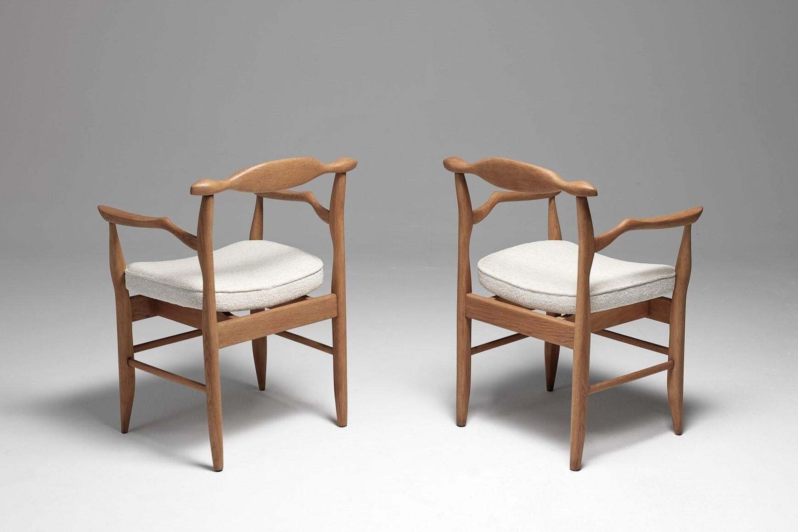 Guillerme Et Chambron Pair Of “Fumay” Dining Armchairs For Votre Maison, France photo Furniture