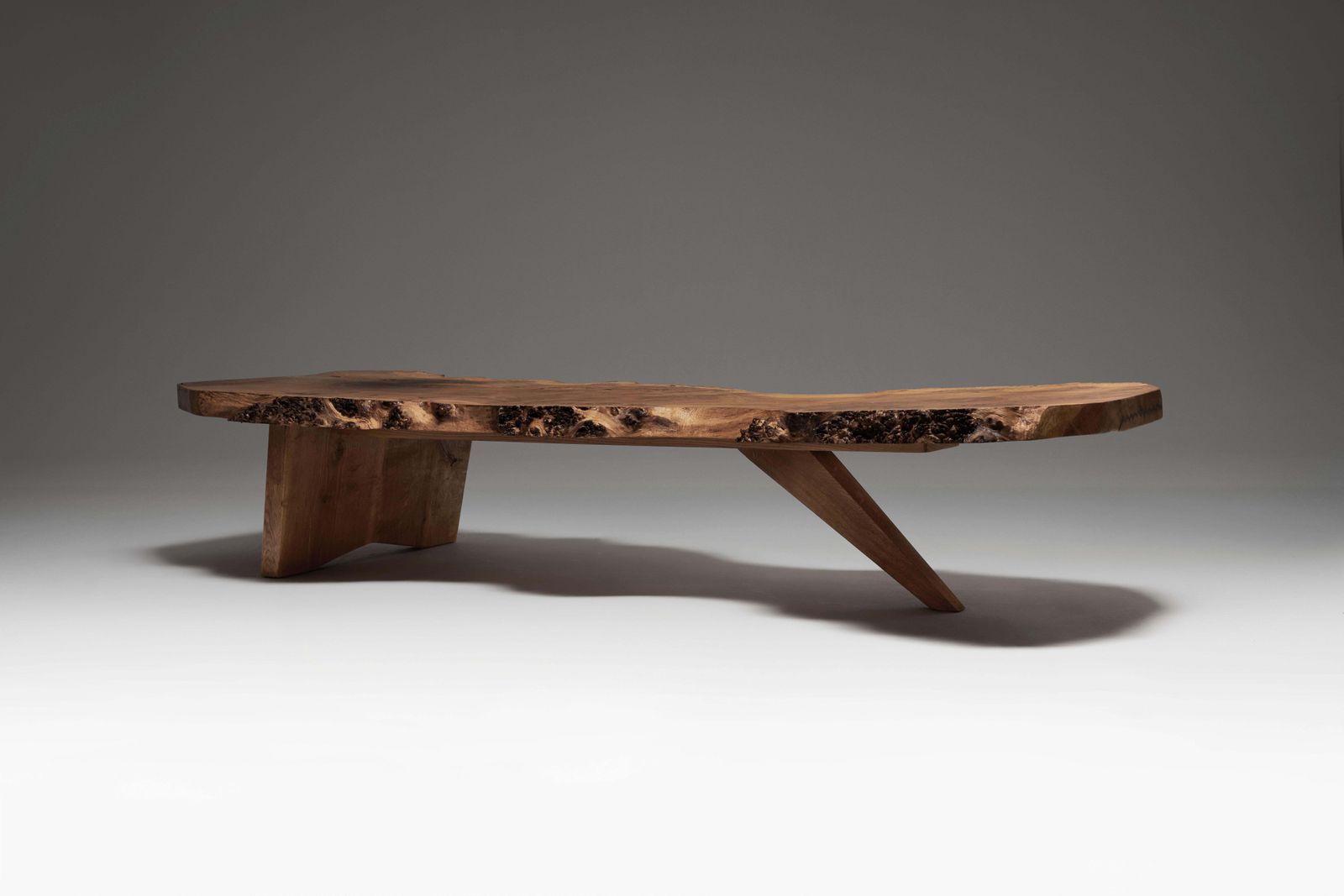 Exceptional And Large Coffee Table,  English Oak Burl, 1970s. photo furniture