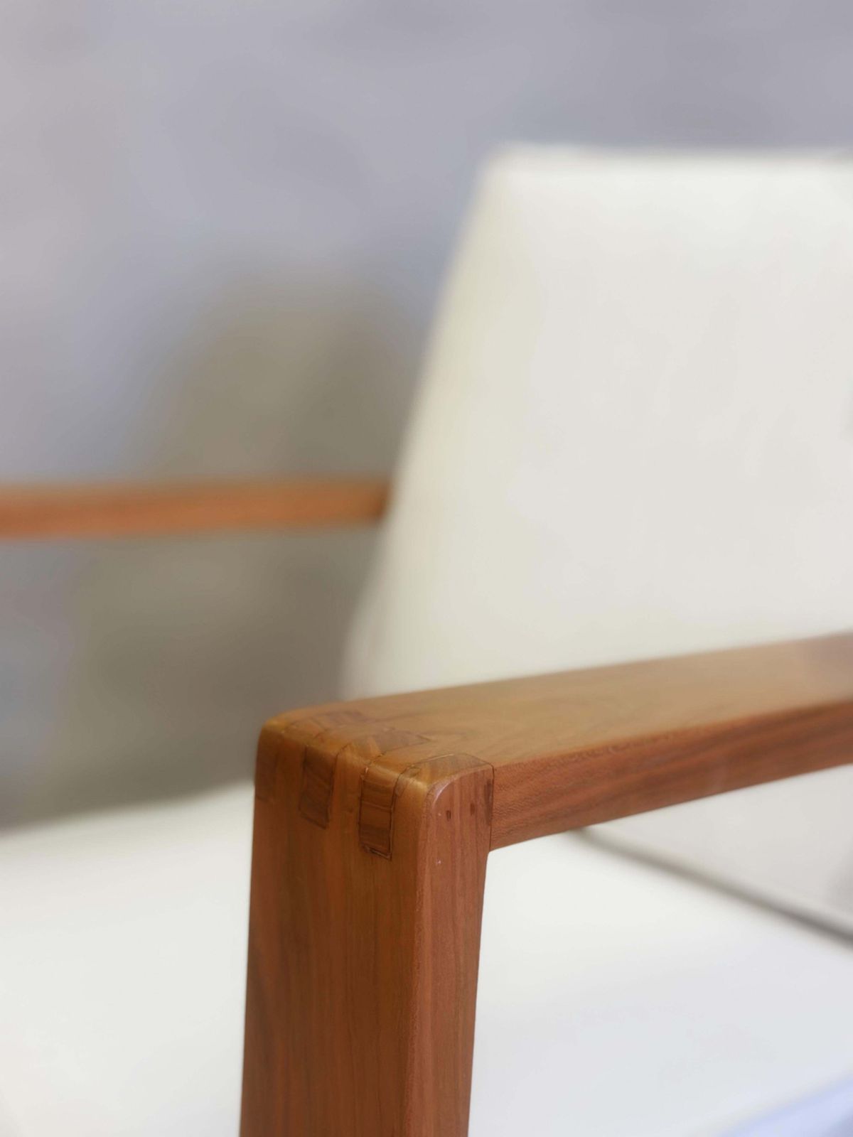 photo for sale Pair French Mid Century Modern Grid Back Cherry Lounge / Armchairs, Rene Gabriel