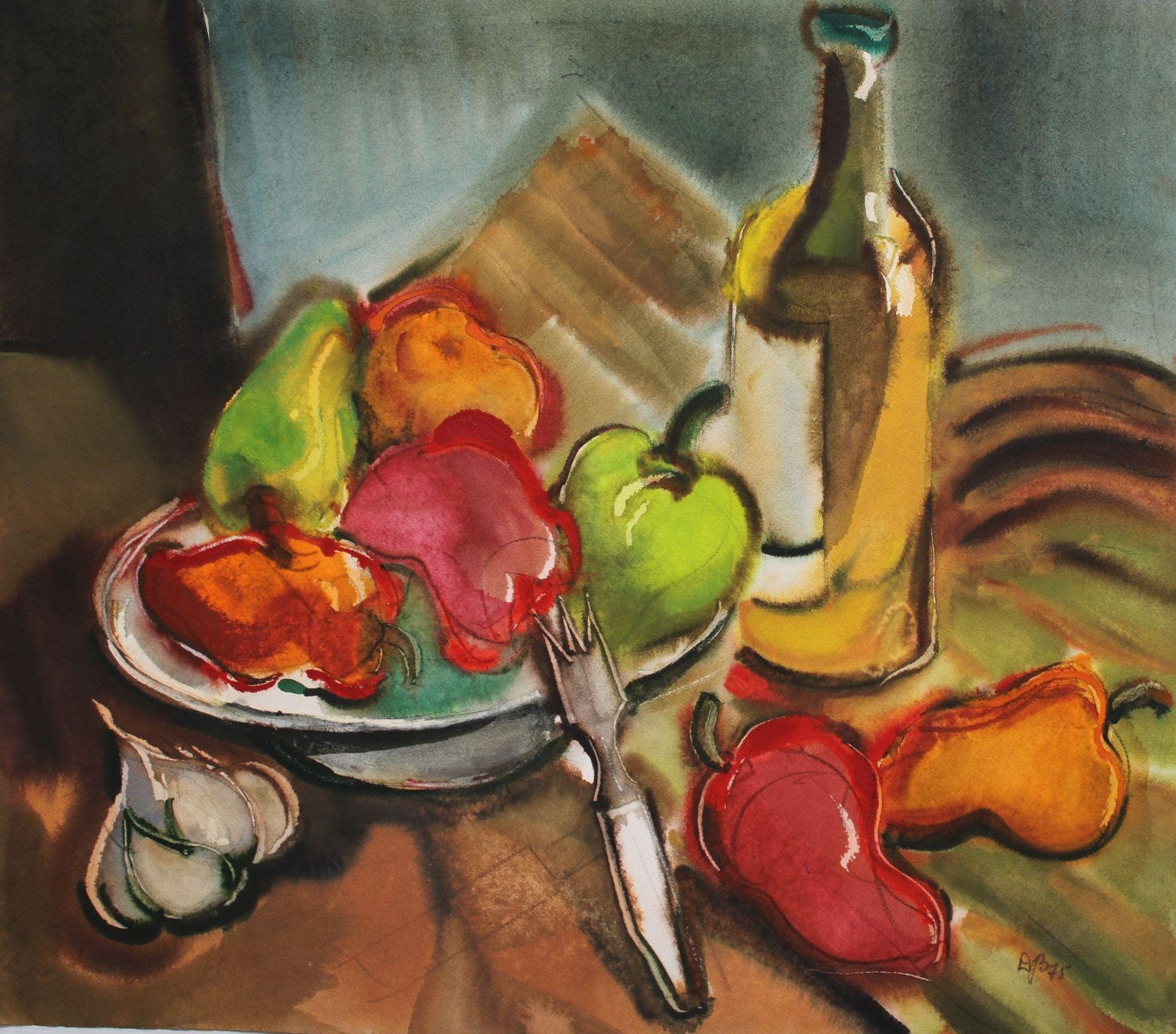 Dzidra Baumastill Life  1975. Paper, Watercolor, 46x52 Cm1975 photo for sale