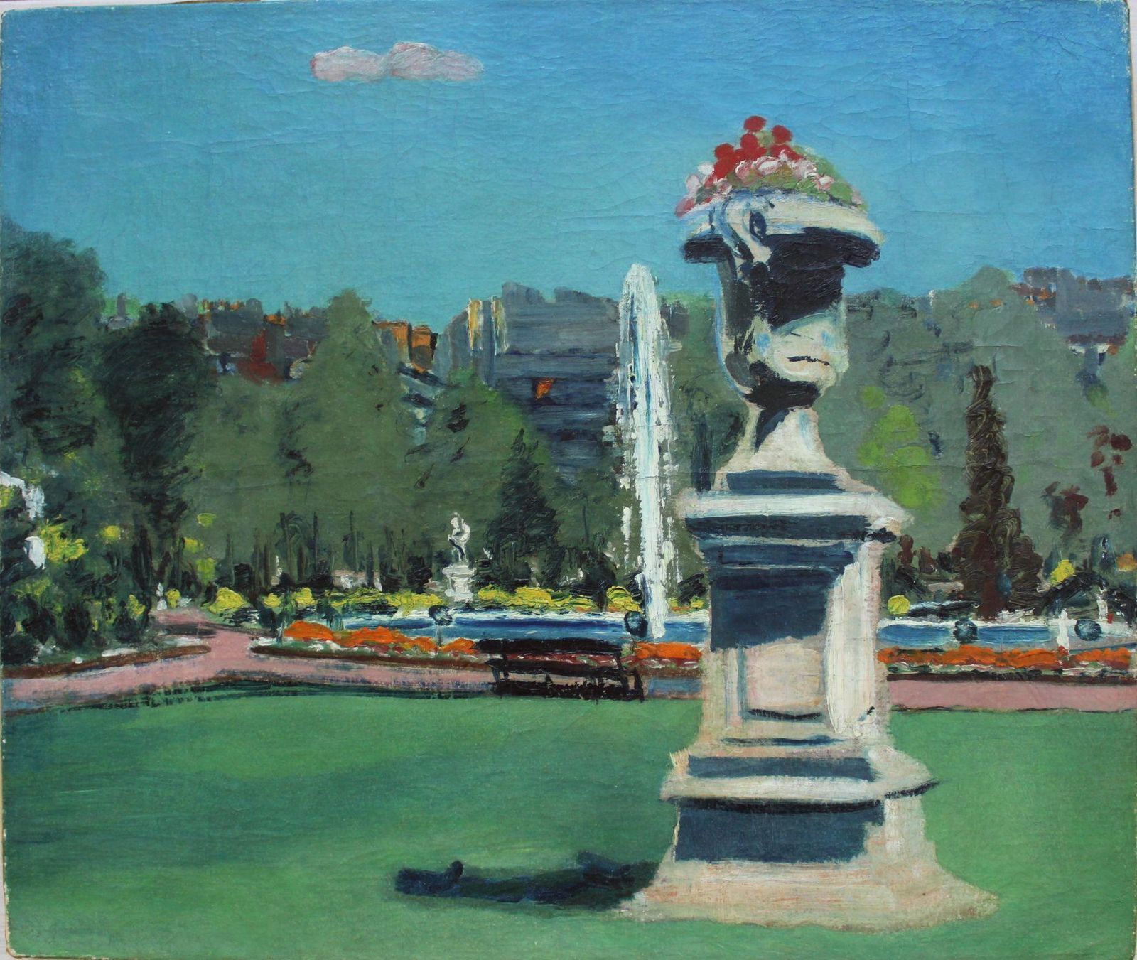 Rudolfs Pinnisluxembourg Garden, 47x54 Cm, Oil/Cardboard, 19391939 photo for sale