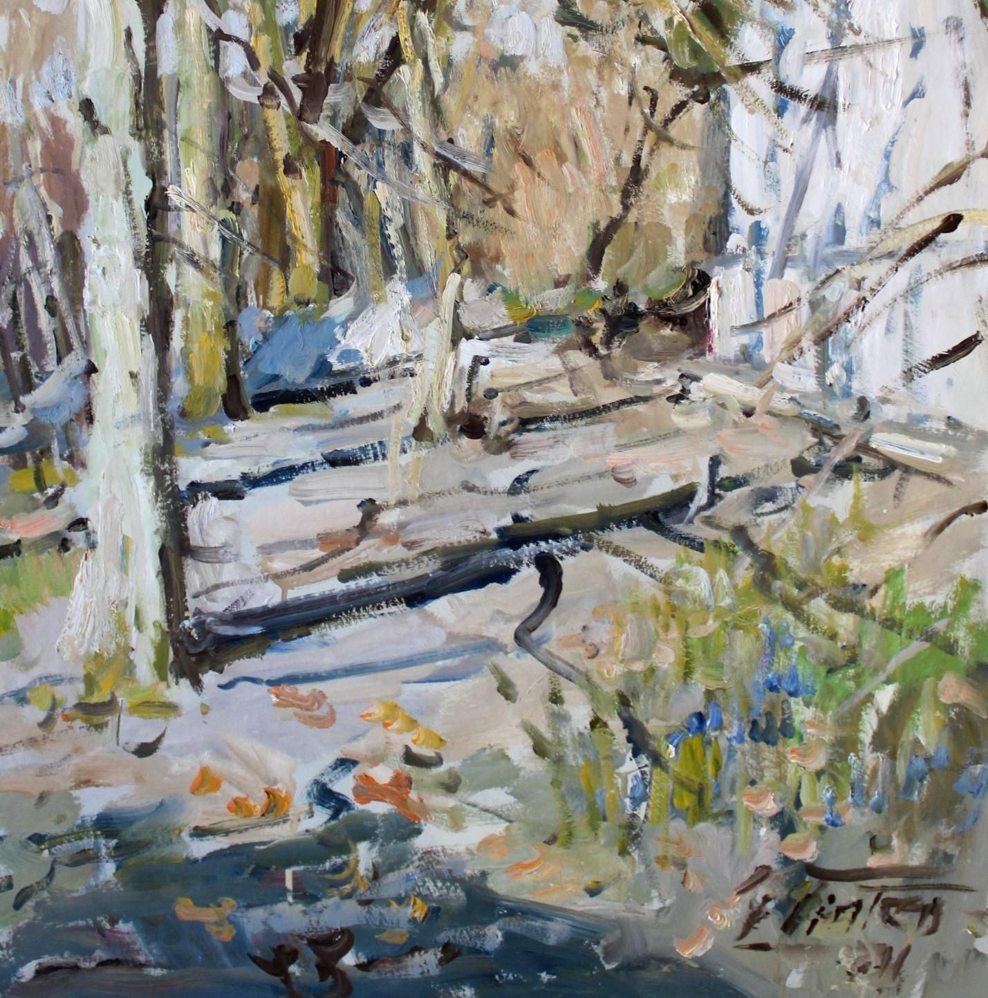 Edgars Vinterssunny Alley  Cardboard/Oil, 87x65.5 Cm, 19711971 photo Art