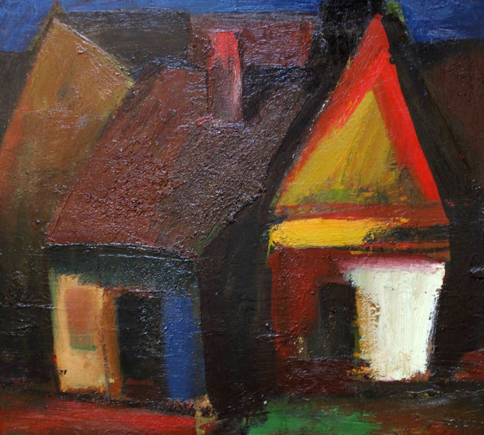 Aleksandr Rodin (1922 2001)in The Old Ilguciems. Oil On Cardboard, 65x70 Cm1984 photo for sale