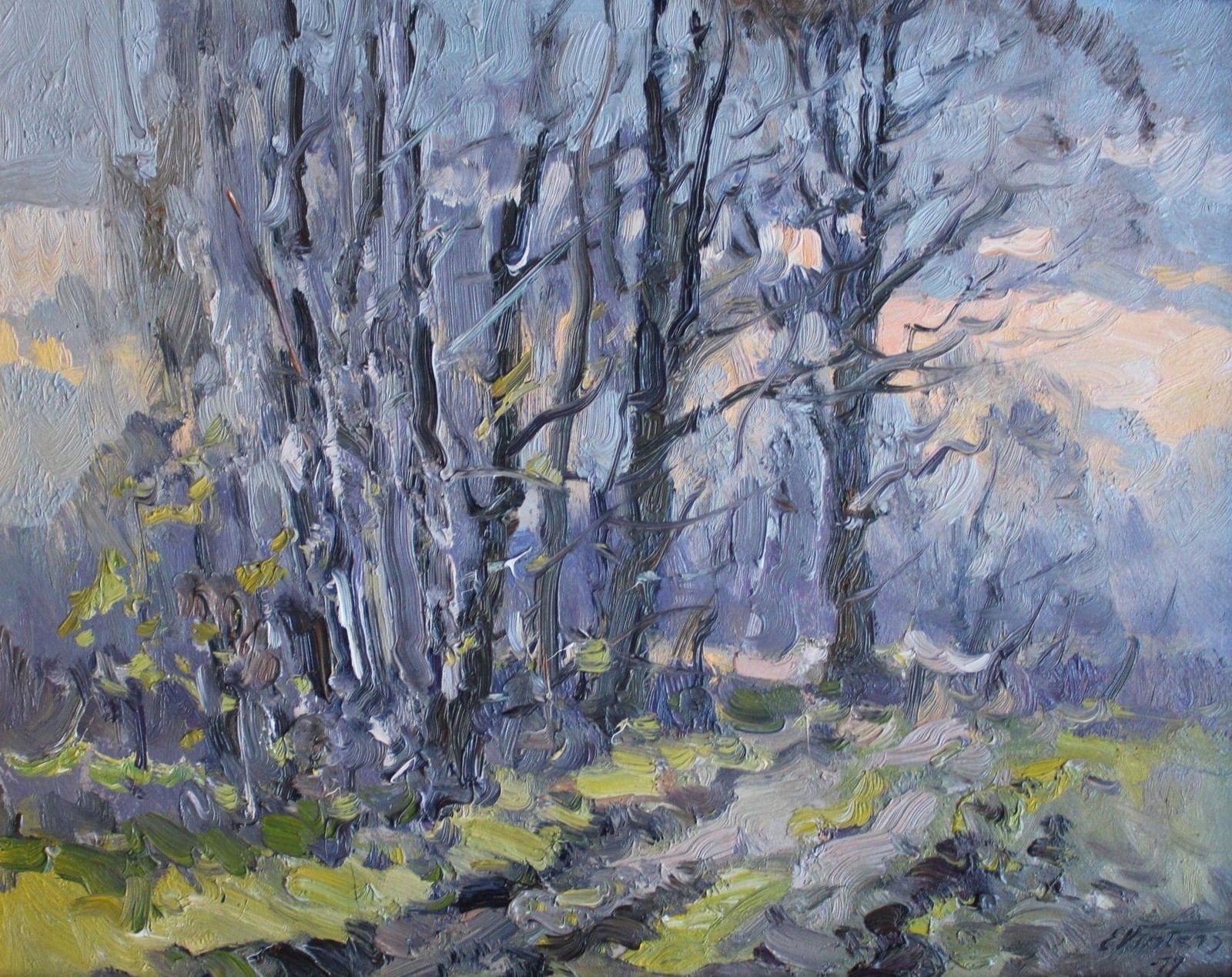 Edgars Vintersspring Mood  Oil/Cardboard, 42x52 Cm1989