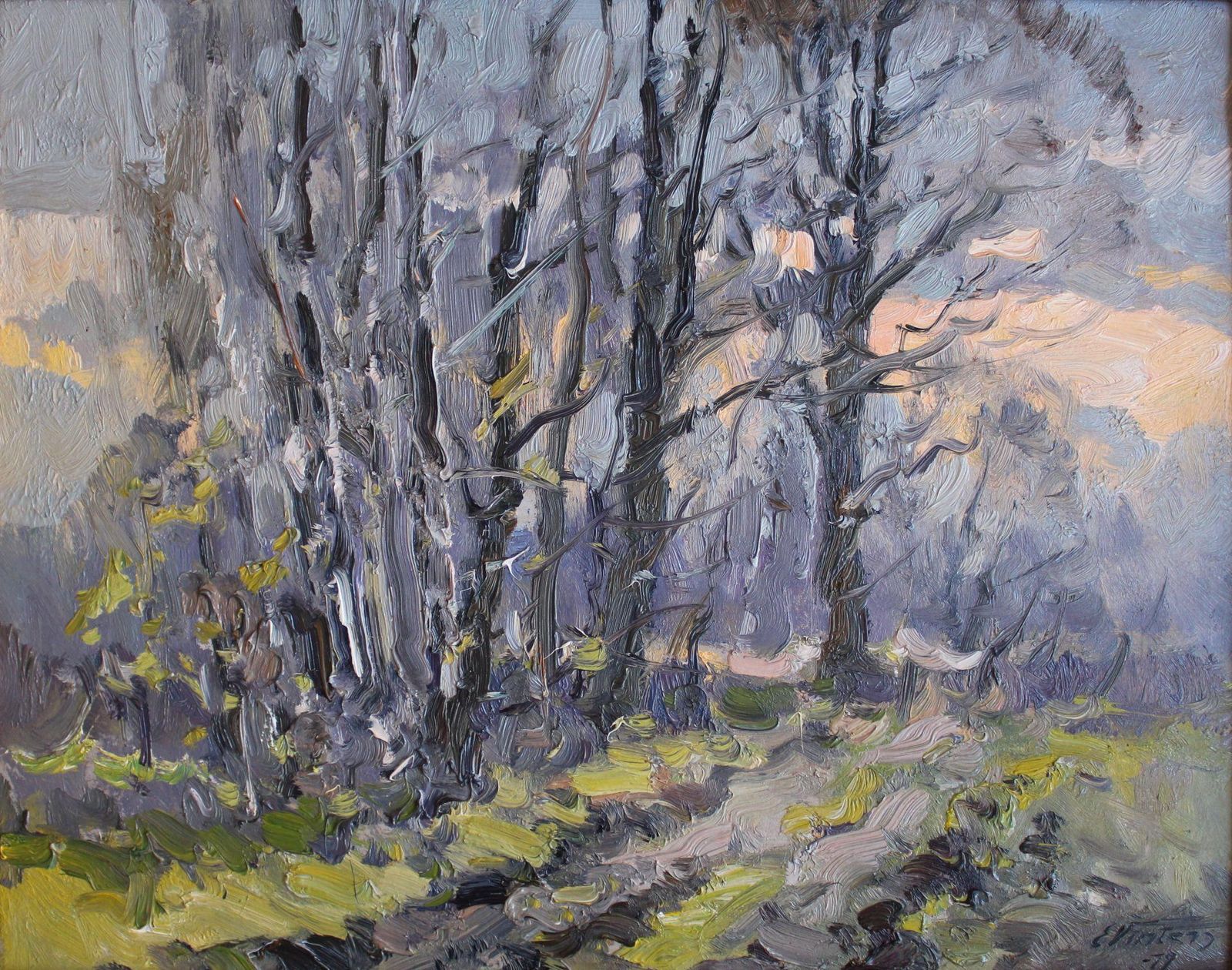 Edgars Vintersspring Mood  Oil/Cardboard, 42x52 Cm1989 photo 708.0