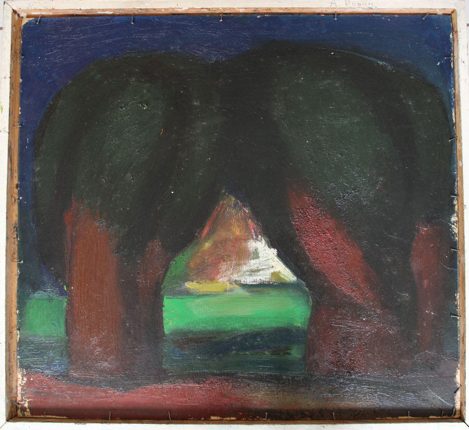 Aleksandr Rodin (1922 2001)landscape With River. 1984, Oil On Cardboard, 65x70 Cm1984 photo for sale