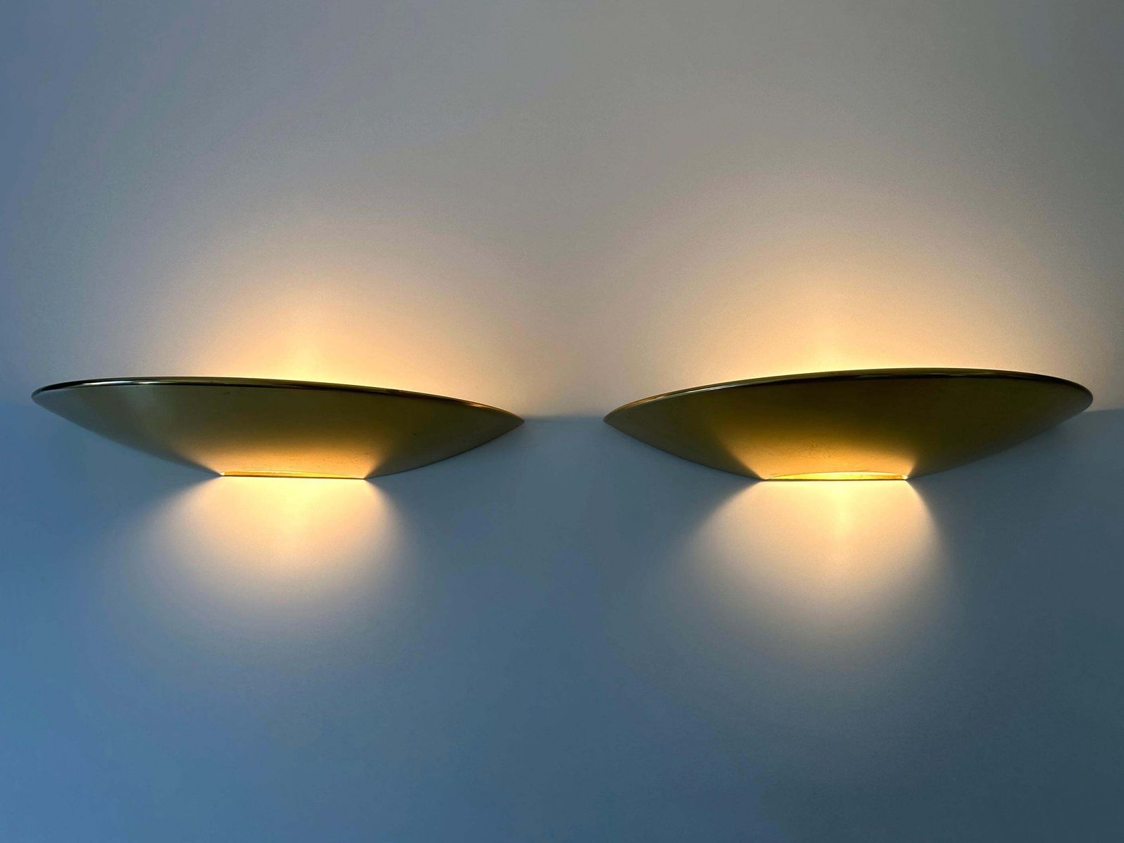 Set Of Two Elegant Brass Wall Lamps Or Sconces By Florian Schulz Germany 1970s photo furniture