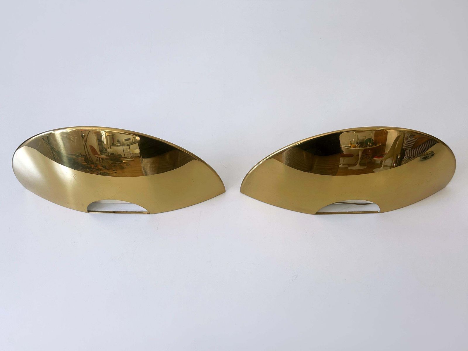 Set Of Two Elegant Brass Wall Lamps Or Sconces By Florian Schulz Germany 1970s photo Lighting