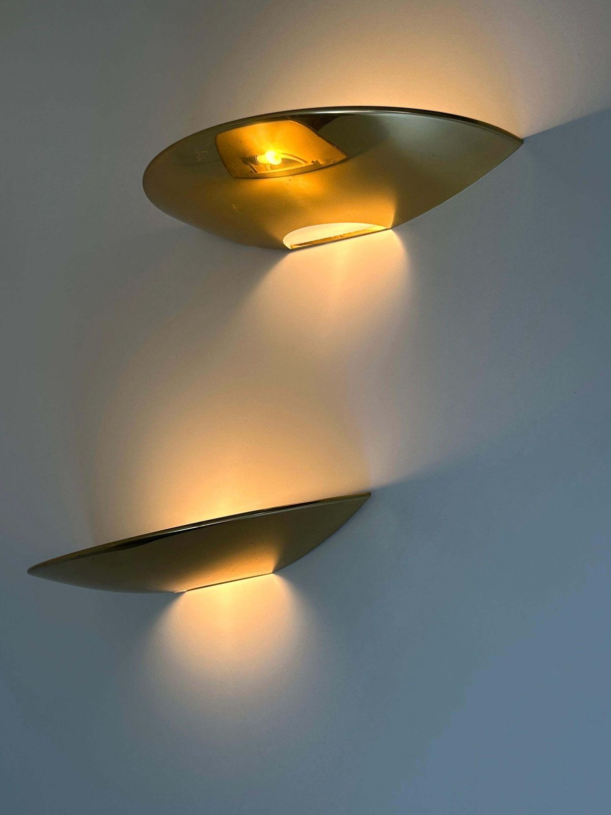 Lighting Set Of Two Elegant Brass Wall Lamps Or Sconces By Florian Schulz Germany 1970s photo