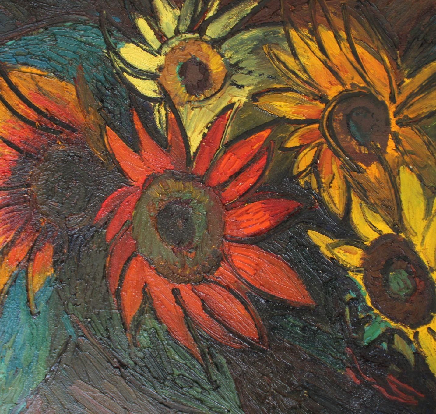 Aleksandr Rodin (1922 2001)sunflowers. 1986, Oil On Canvas, 49x59 Cm1986 photo for sale