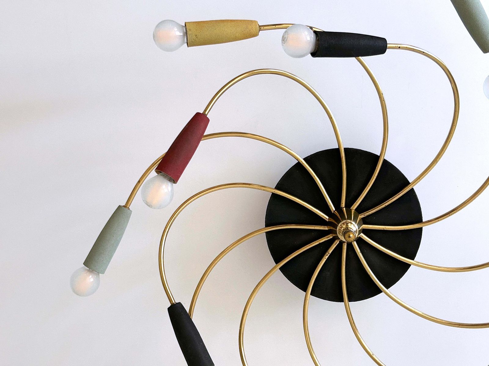 Lighting Amazing Twelve Flamed Sputnik Chandelier Or Ceiling Lamp 'Tornado' Germany 1950s photo