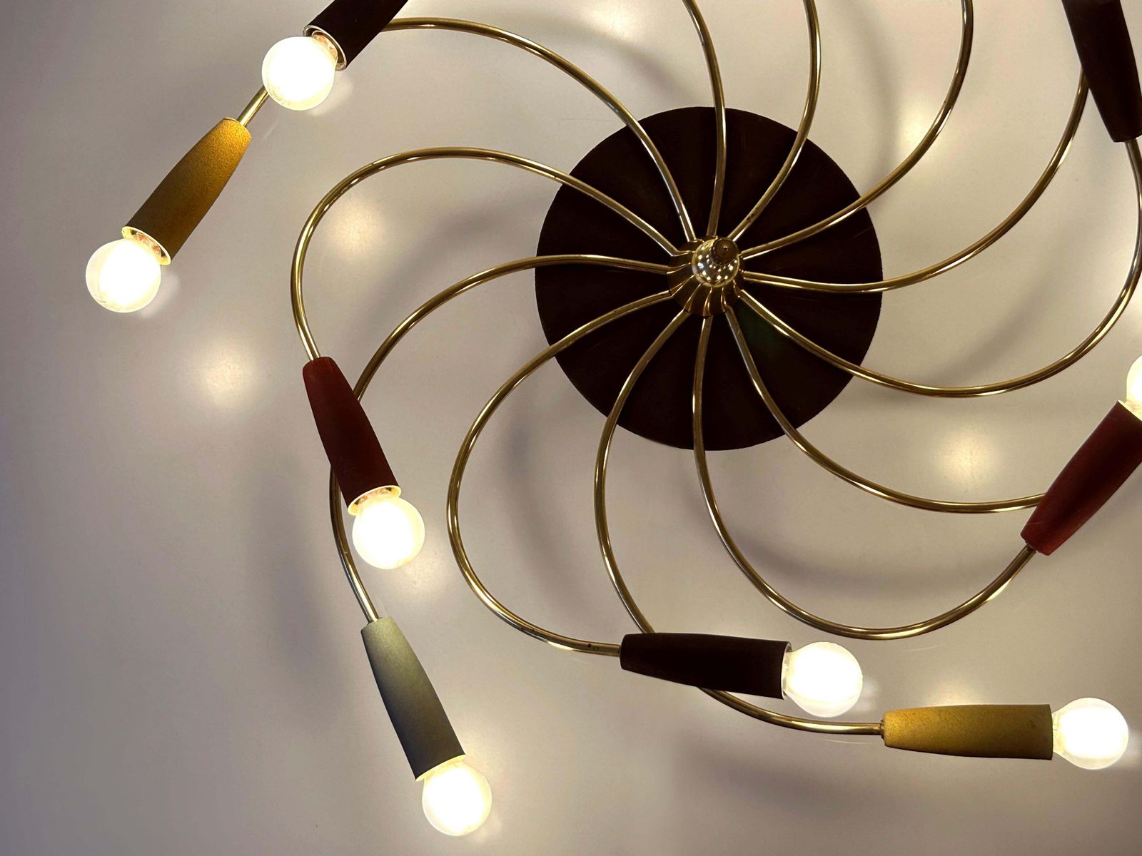 5751.0 Amazing Twelve Flamed Sputnik Chandelier Or Ceiling Lamp 'Tornado' Germany 1950s photo