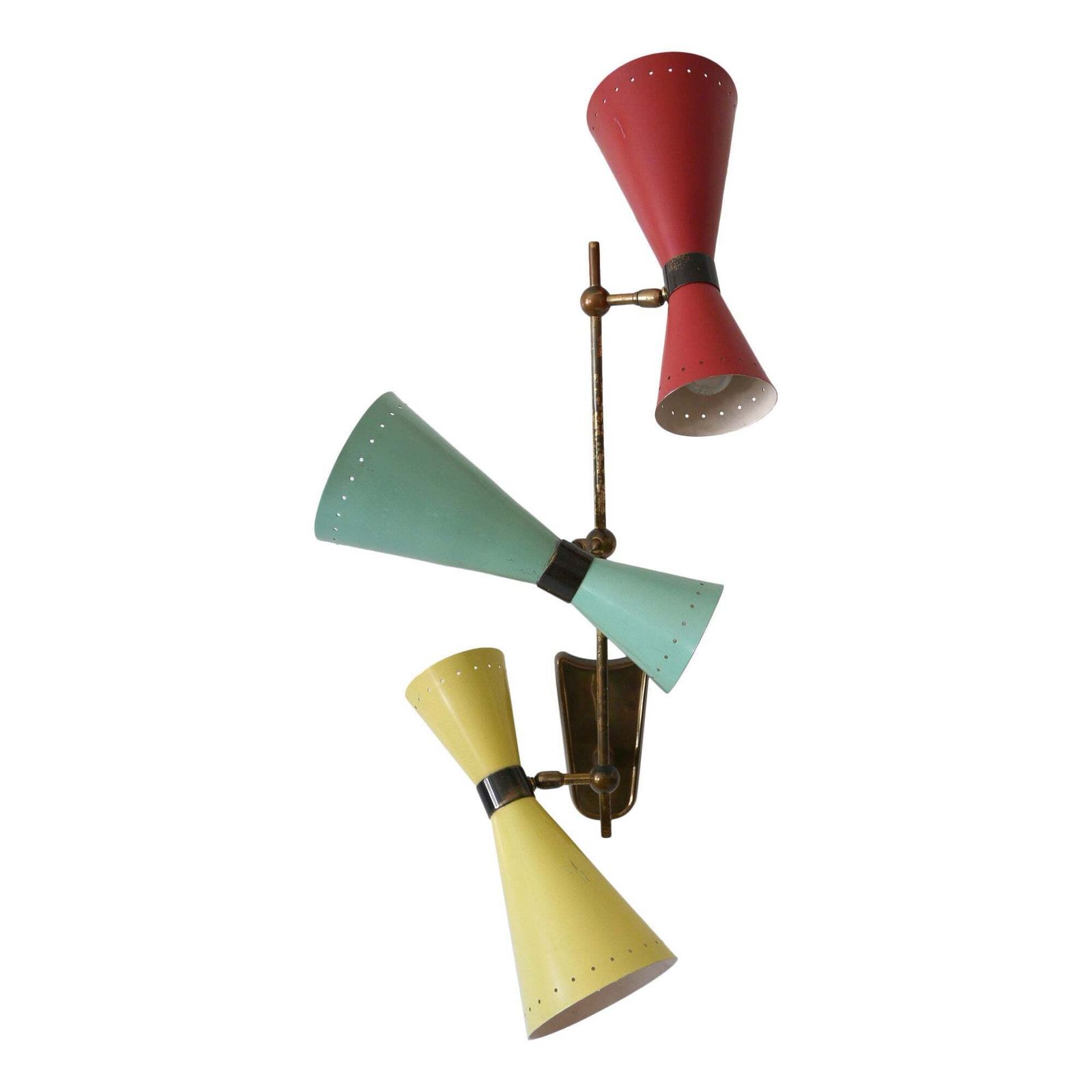 Exceptional Three Armed Diabolo Sconce Or Ceiling Fixture By Bag Turgi 1950s