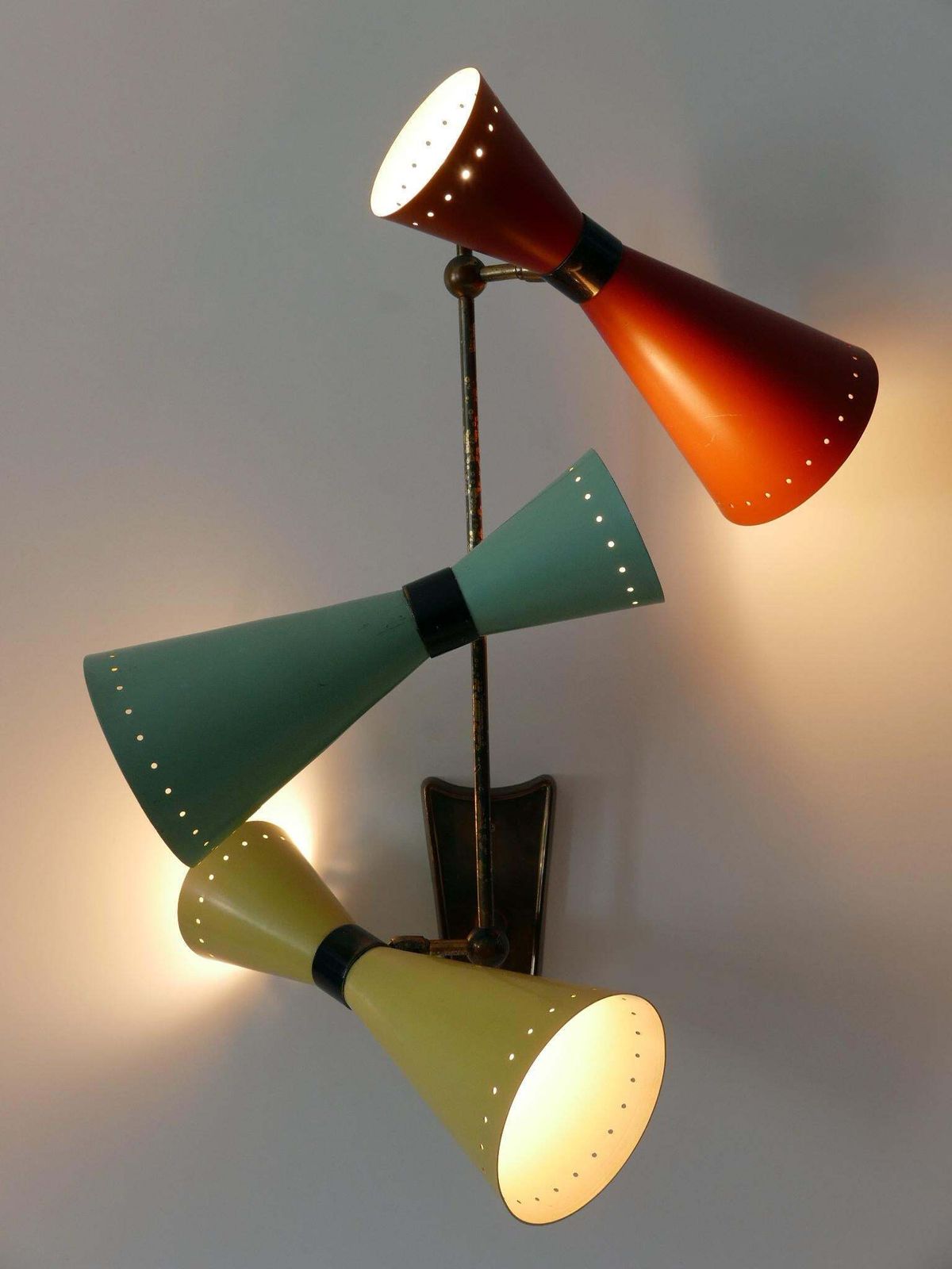 photo furniture Exceptional Three Armed Diabolo Sconce Or Ceiling Fixture By Bag Turgi 1950s