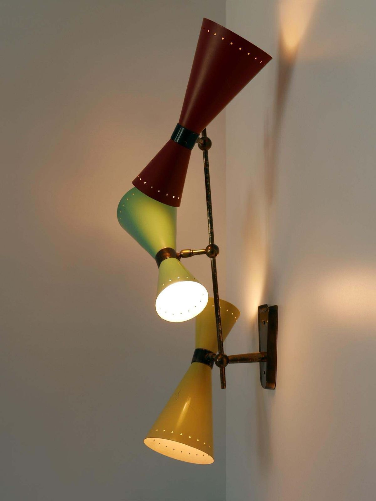 photo for sale Exceptional Three Armed Diabolo Sconce Or Ceiling Fixture By Bag Turgi 1950s