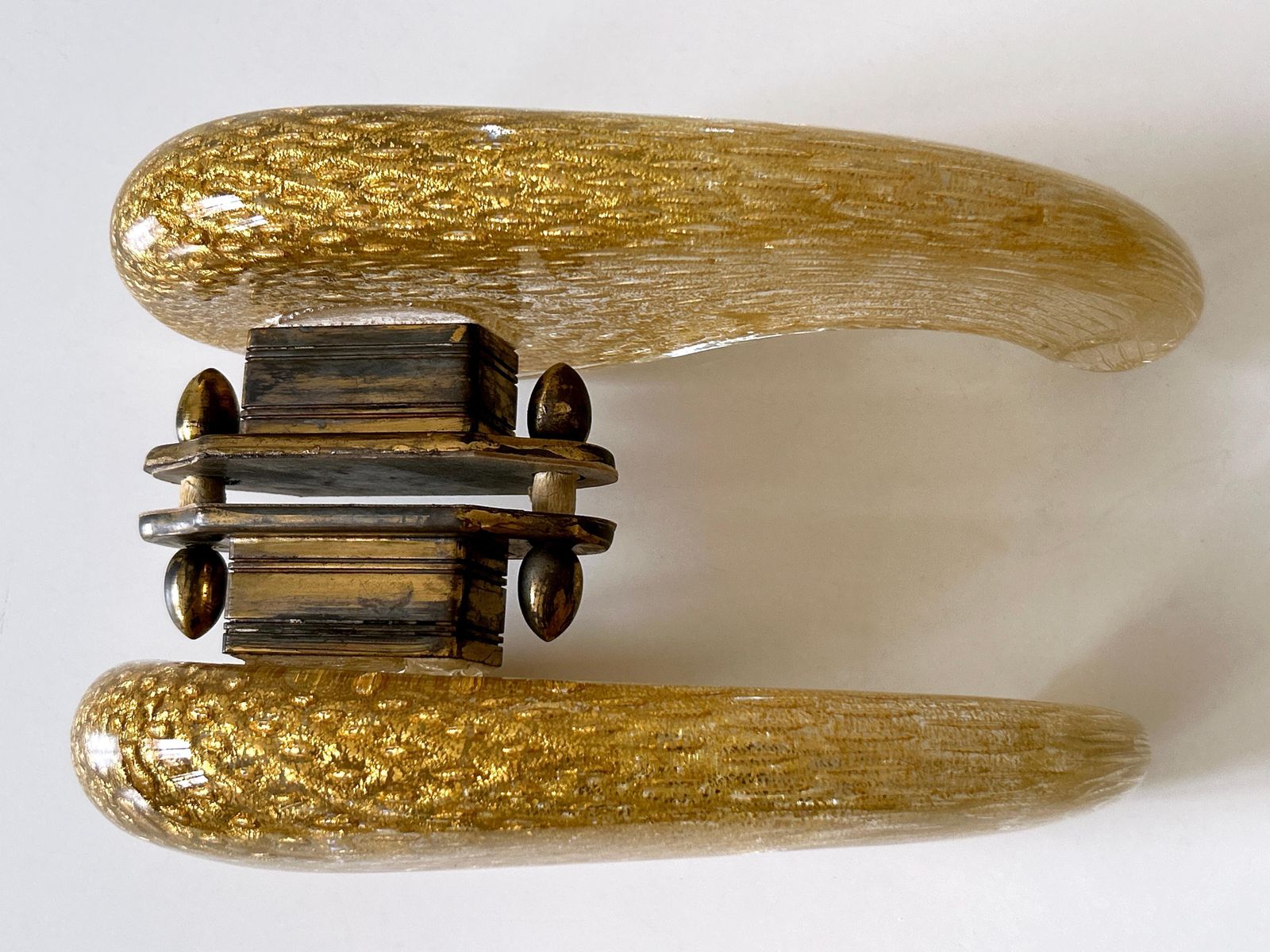 5199.0 Exceptional Mid Century Murano Glass Push & Pull Door Handles By Seguso 1950s photo