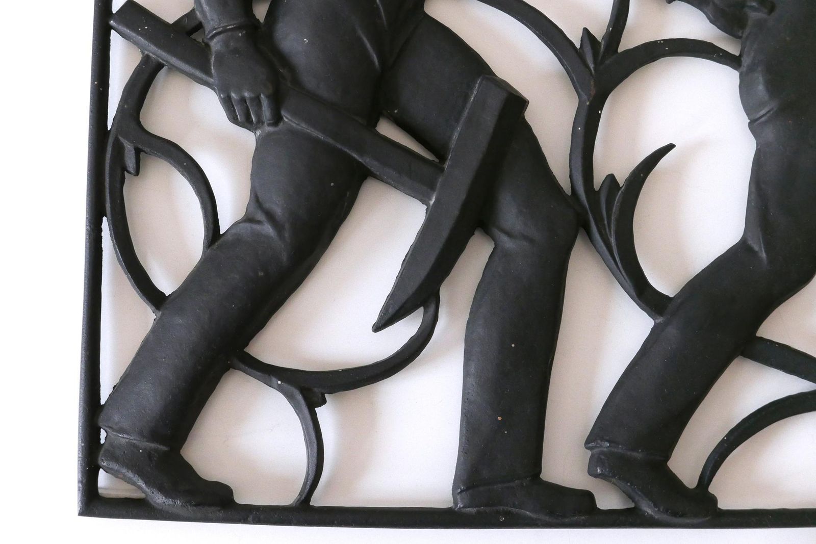 Cast Iron Art Deco Wall Relief „Unsere Arbeit“ By Heinrich Moshage 1929 Germany photo Art