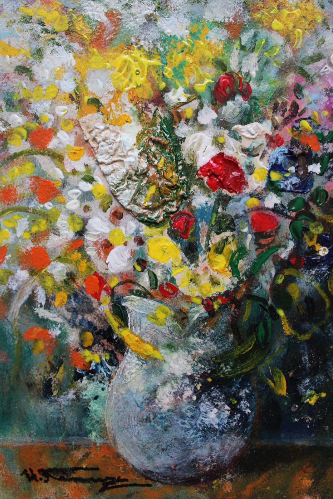 Uldis Krauzeflowers, 31x22 Cm, Cardboard/Mixed Media2023 photo furniture