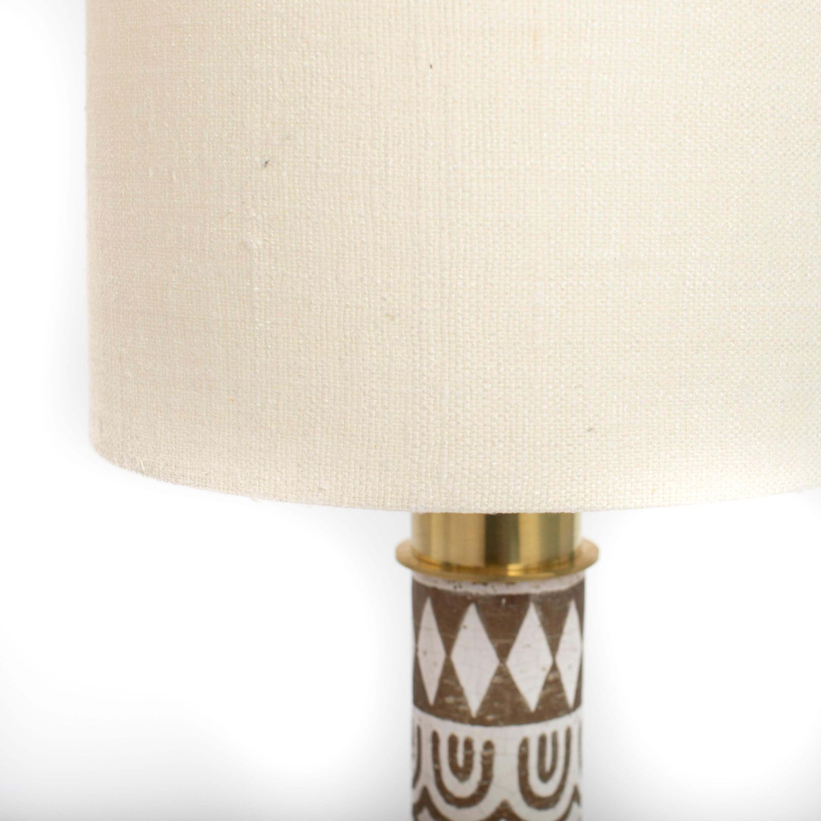 Pair Of Mid Century Italian Ceramic Brass Table Lamps By Banci Firence, 1980s photo buy