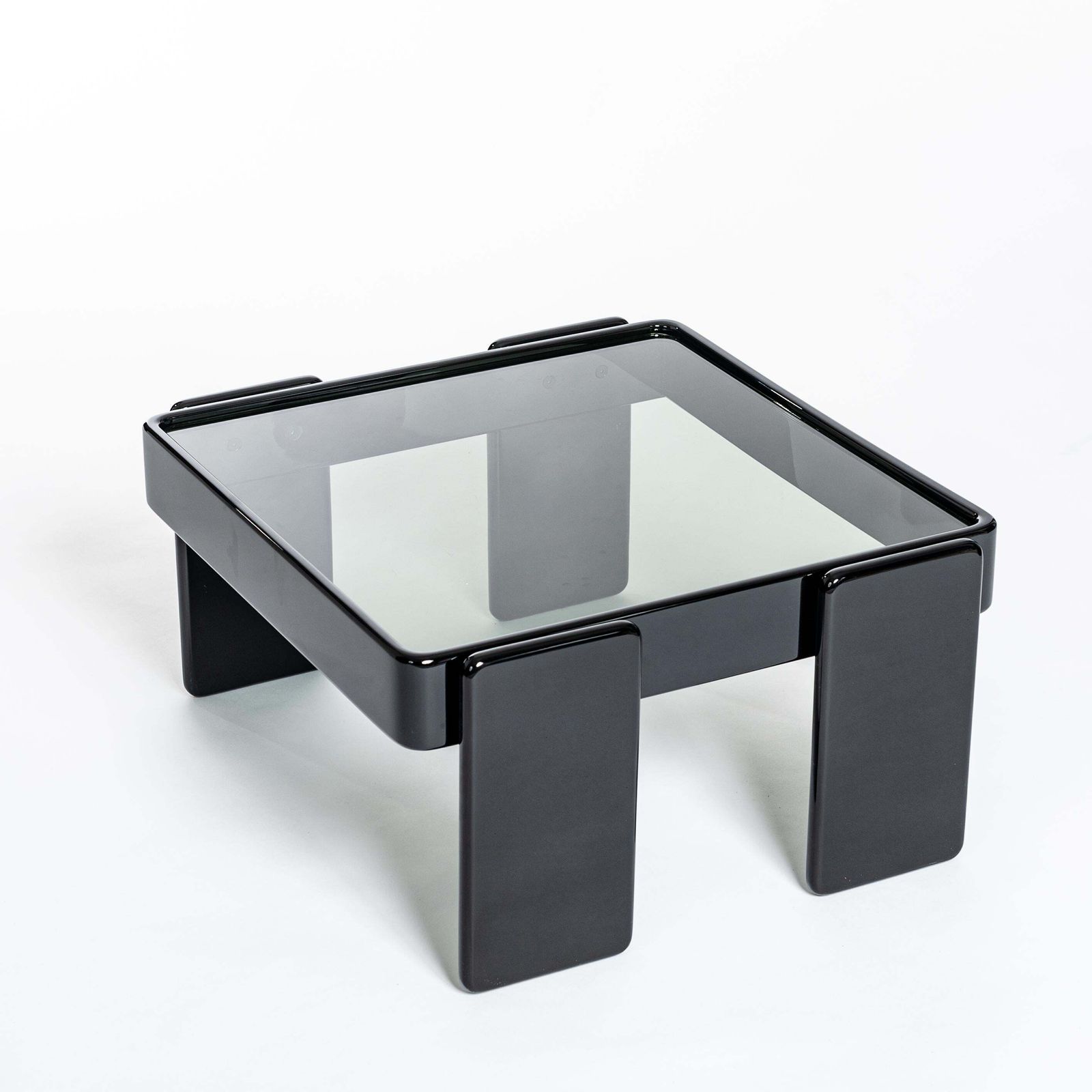 Italian Midcentury Gianfranco Frattini Black Nesting Tables For Cassina, 1960s photo buy