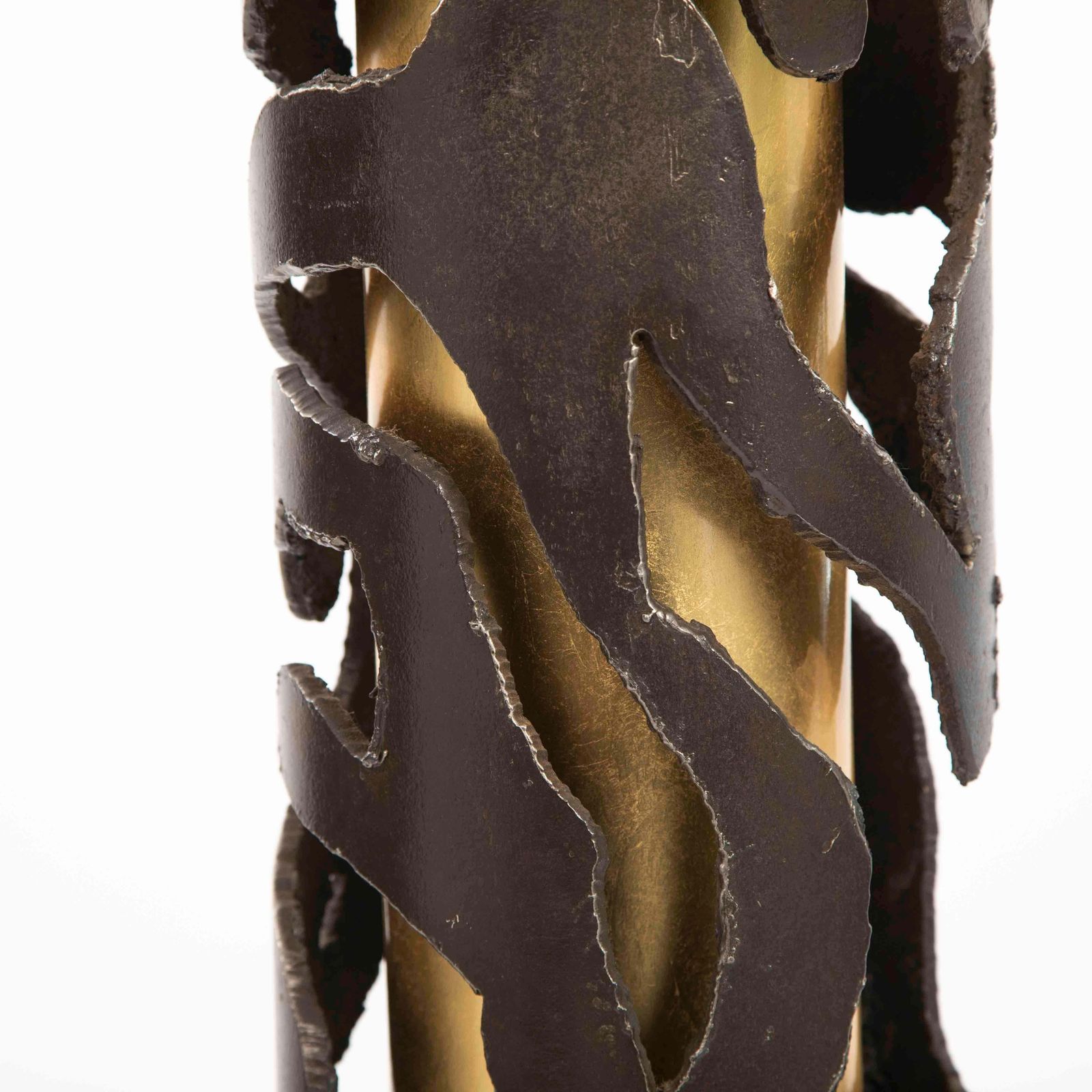 Italian Mid Century Cast Iron Floor Lamp In Gold Brown By Banci, Firenze 1980s photo buy